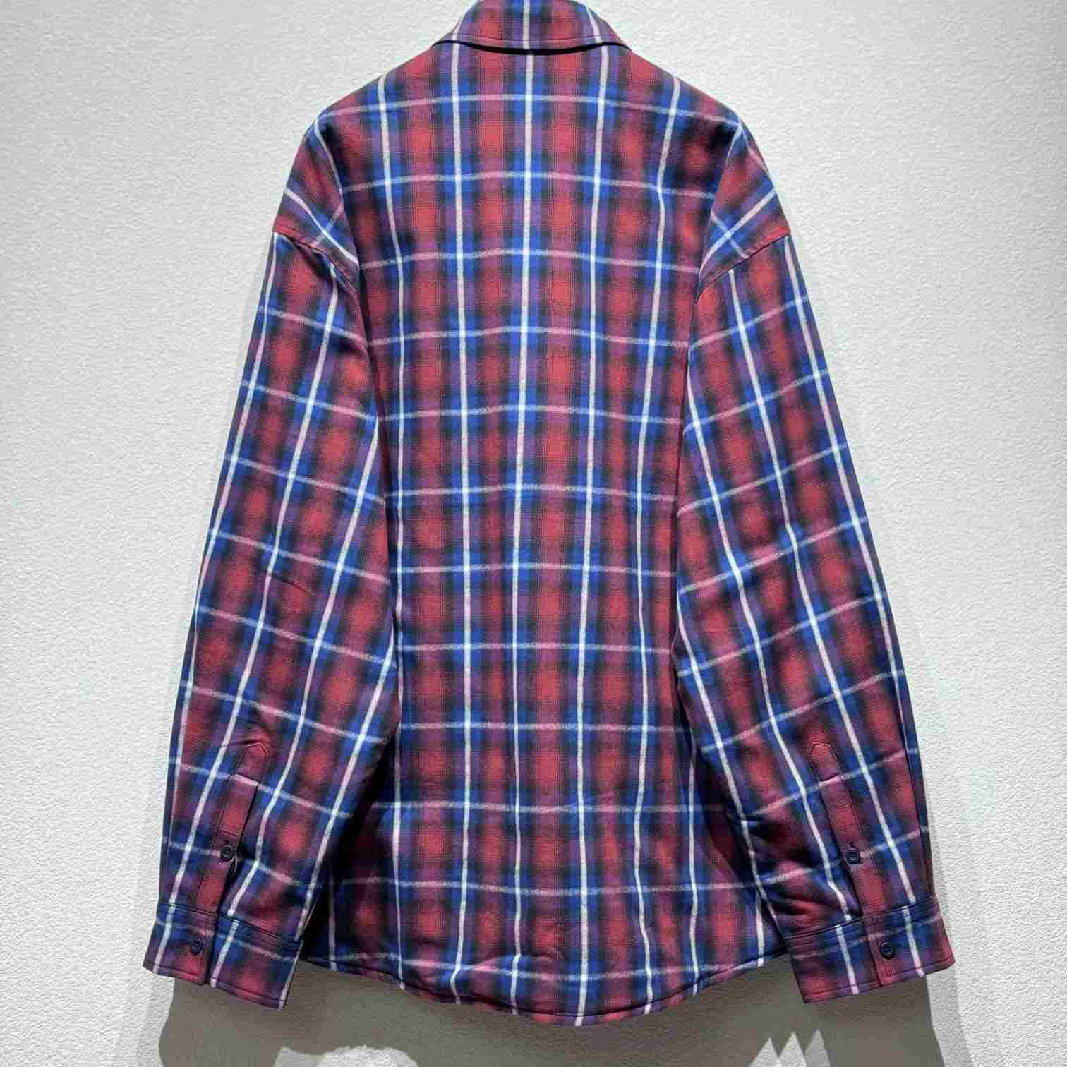 Balenciaga Lined Shirt In Red And Blue - 