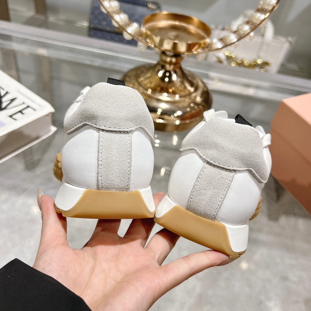 Miu Miu Tyre Technical Fabric And Suede Sneakers - 