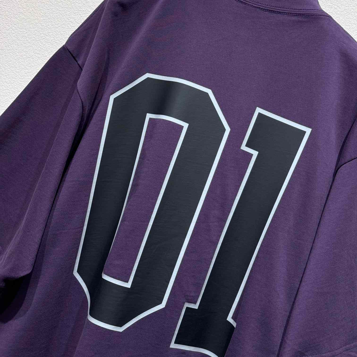 Balenciaga Basketball Series - Oversized T-Shirt In Deep Purple Vintage Jersey - DesignerGu