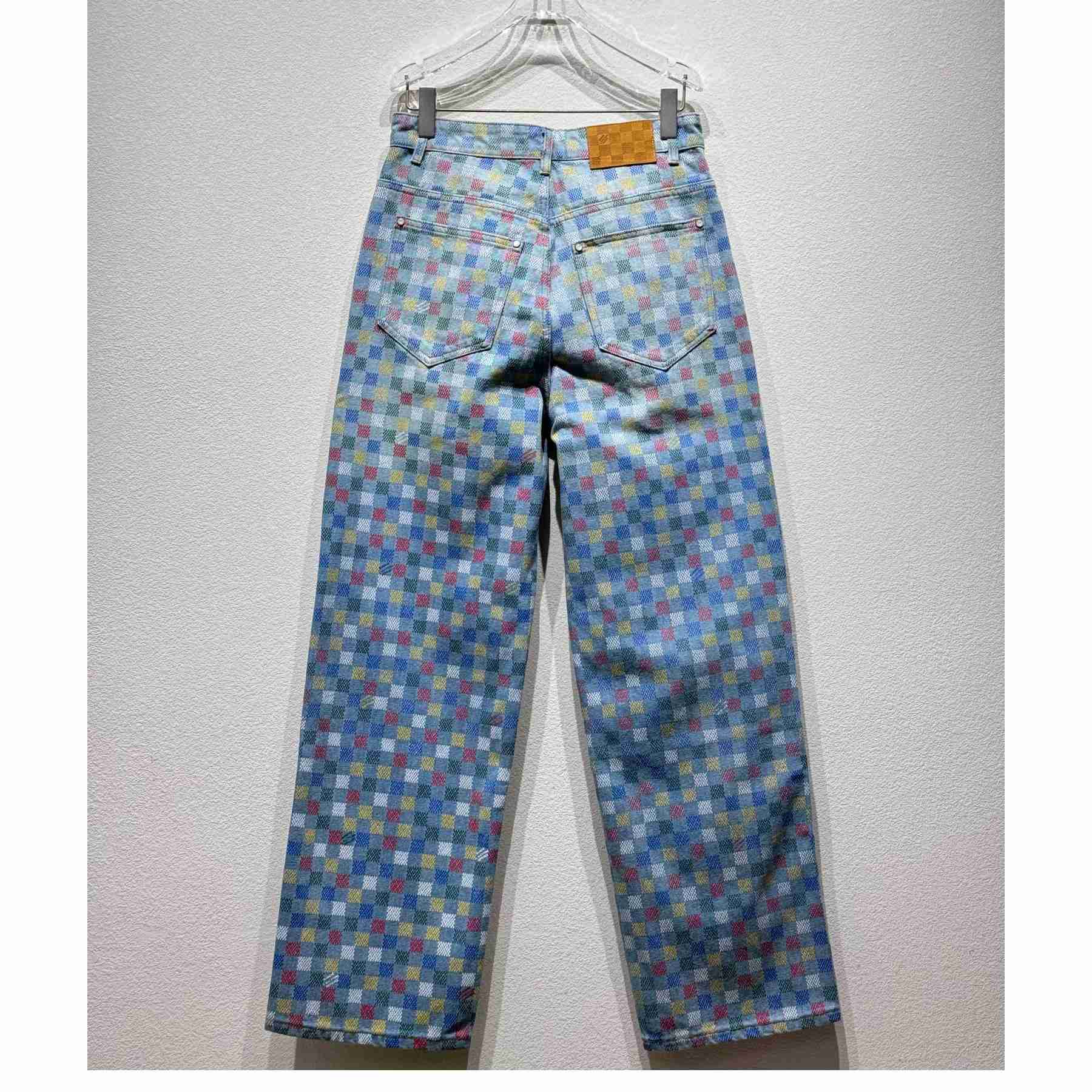 Louis Vuitton Damier Denim Wide-Leg Pants  1AHBMK - 