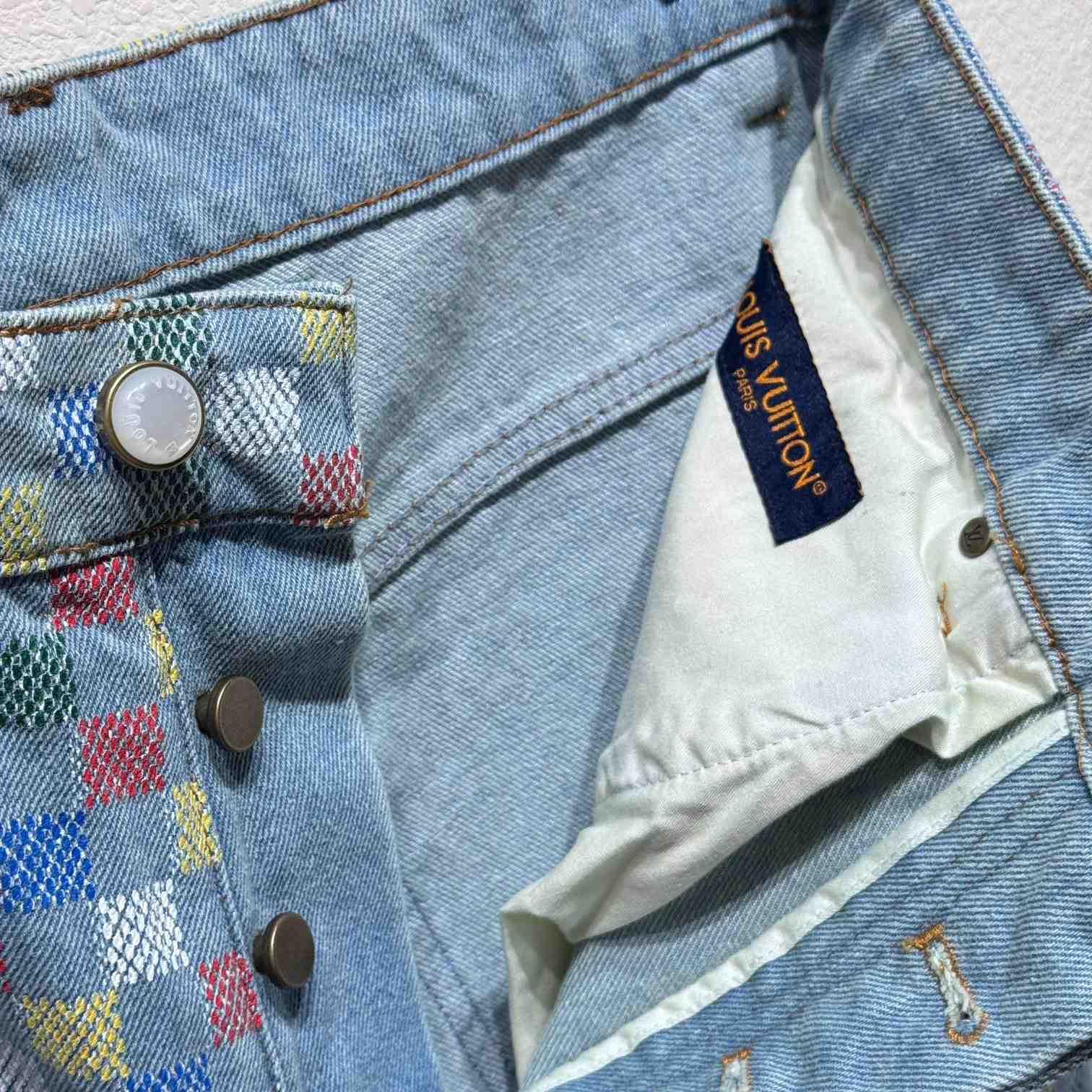Louis Vuitton Damier Denim Wide-Leg Pants  1AHBMK - 