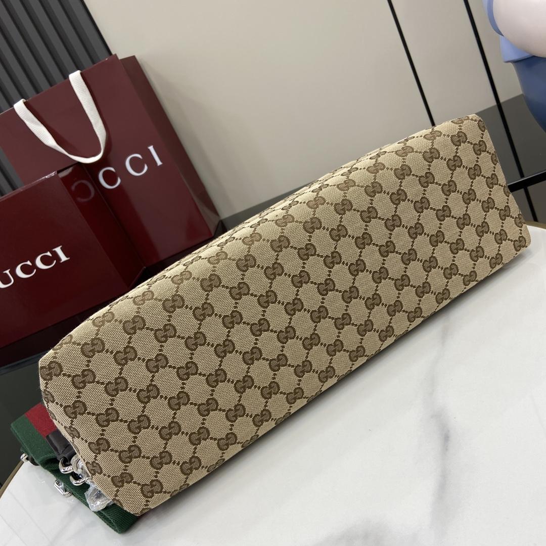 Gucci Medium GG Crossbody Bag With Web - DesignerGu