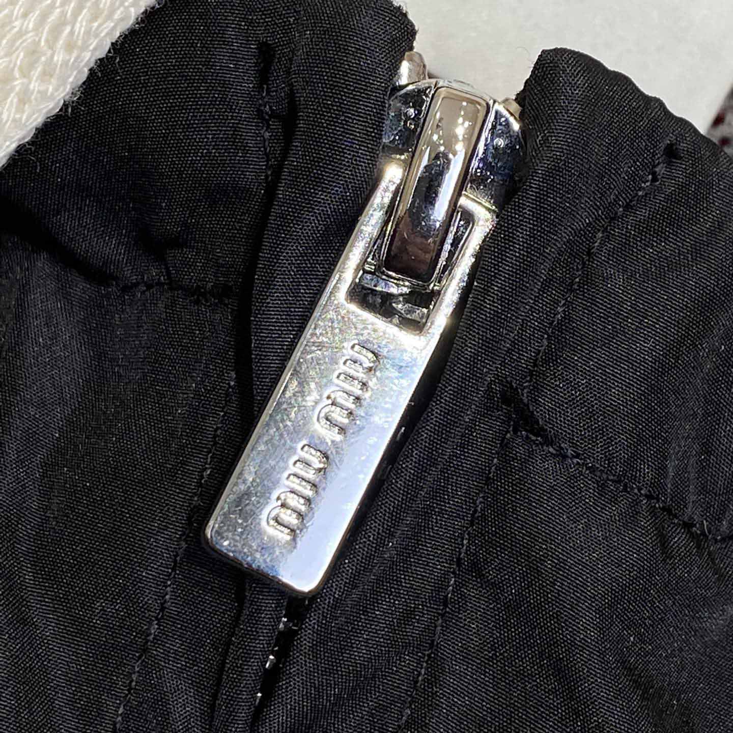 Miu Miu Technical Silk Zipper Blouson Jacket - 