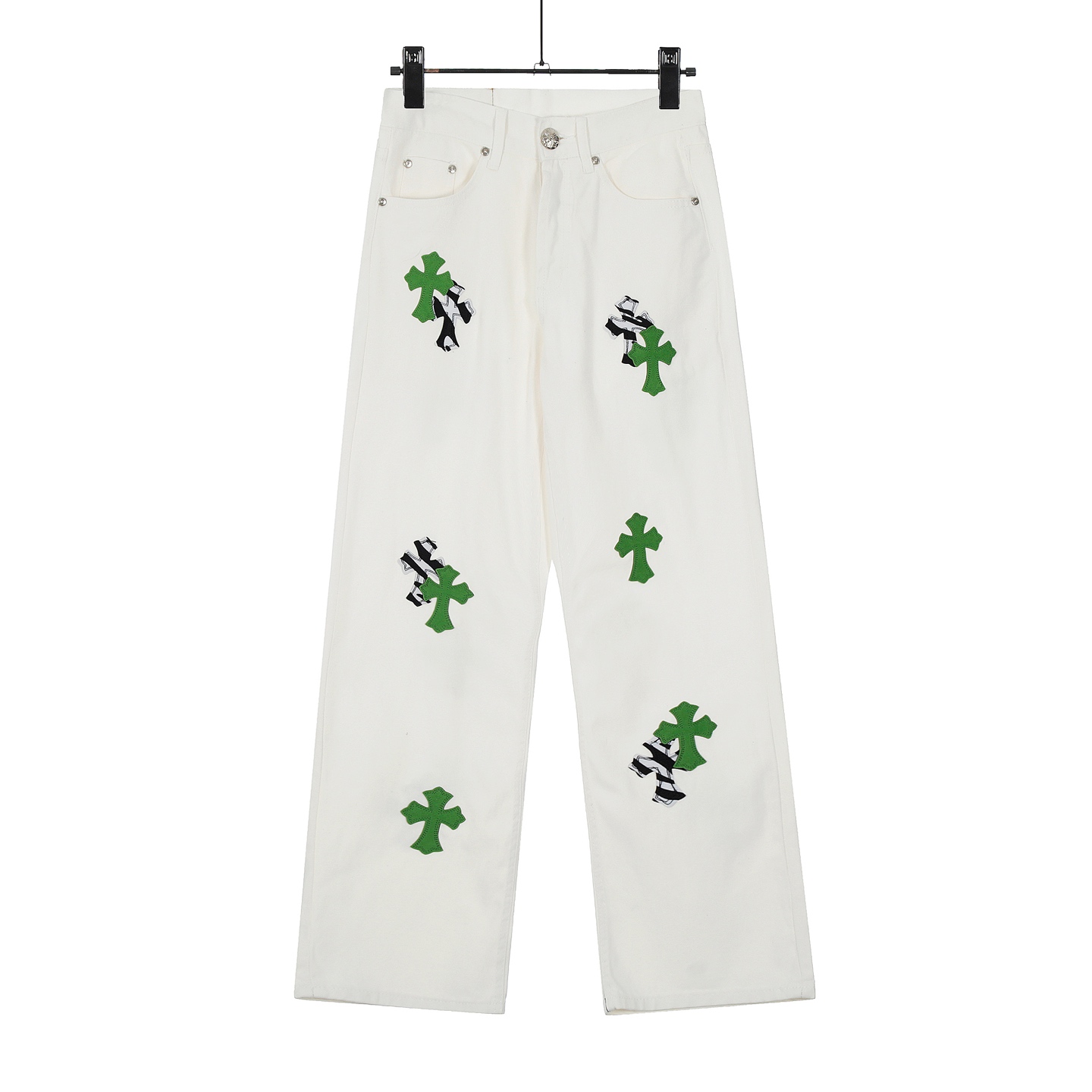 Chrome Hearts Cross Patch Jeans - DesignerGu