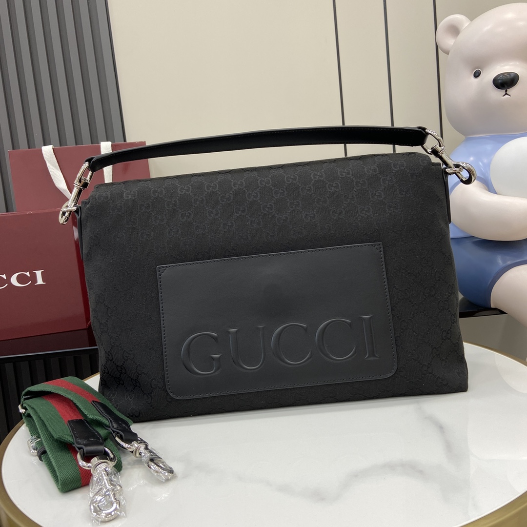 Gucci Medium GG Crossbody Bag With Web - 