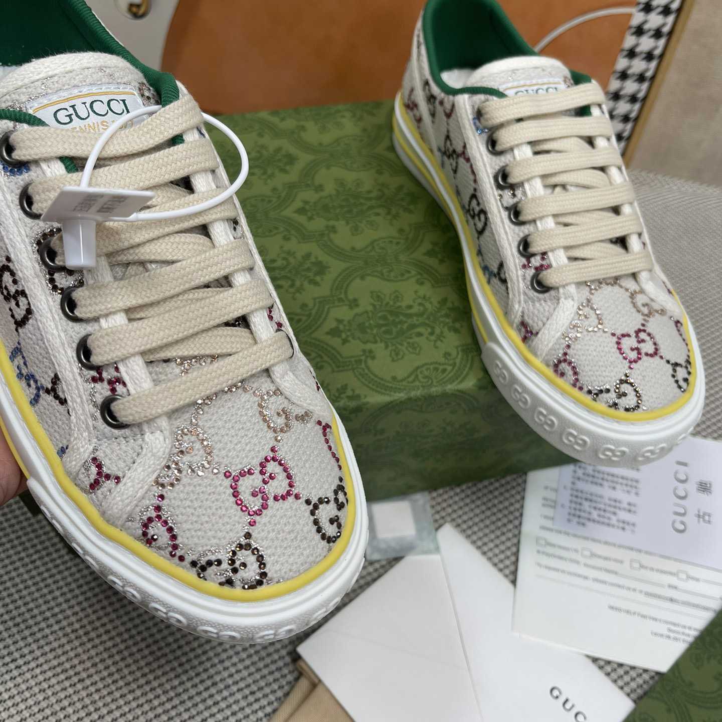 Gucci Crystal Low Top Sneakers  - DesignerGu