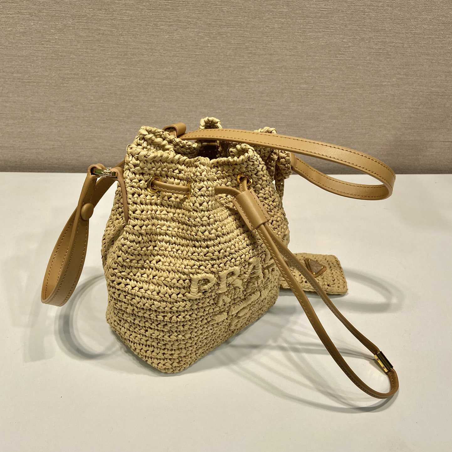Prada Crochet And Leather Mini-bucket Bag - 