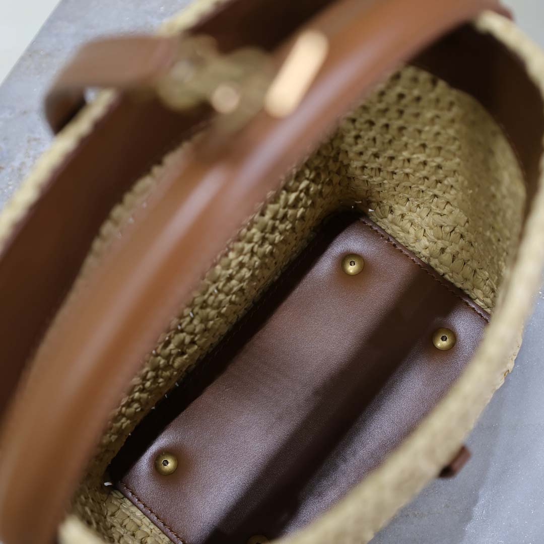 Saint Laurent Le 37 Mini In Raffia - 