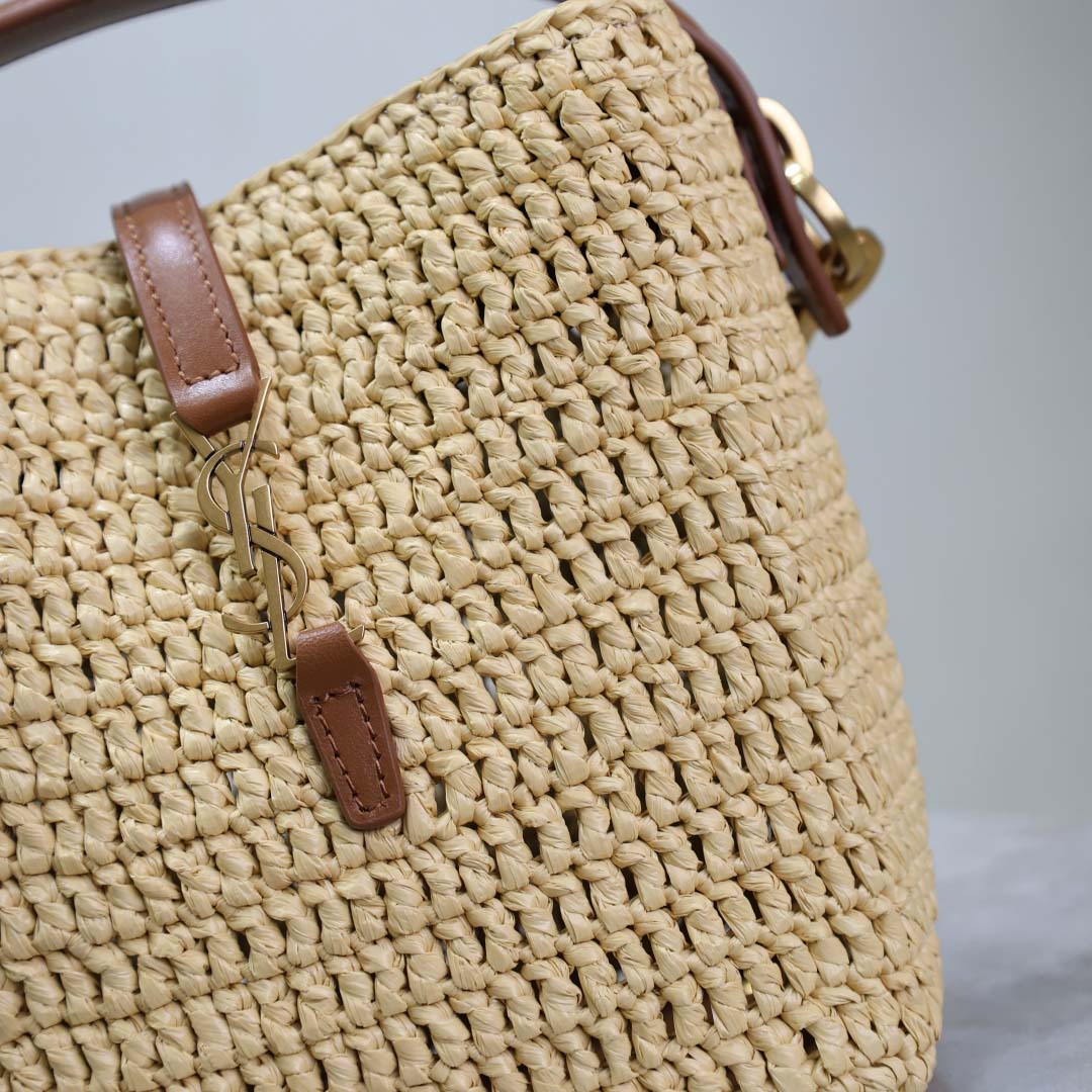 Saint Laurent Le 37 Mini In Raffia - 