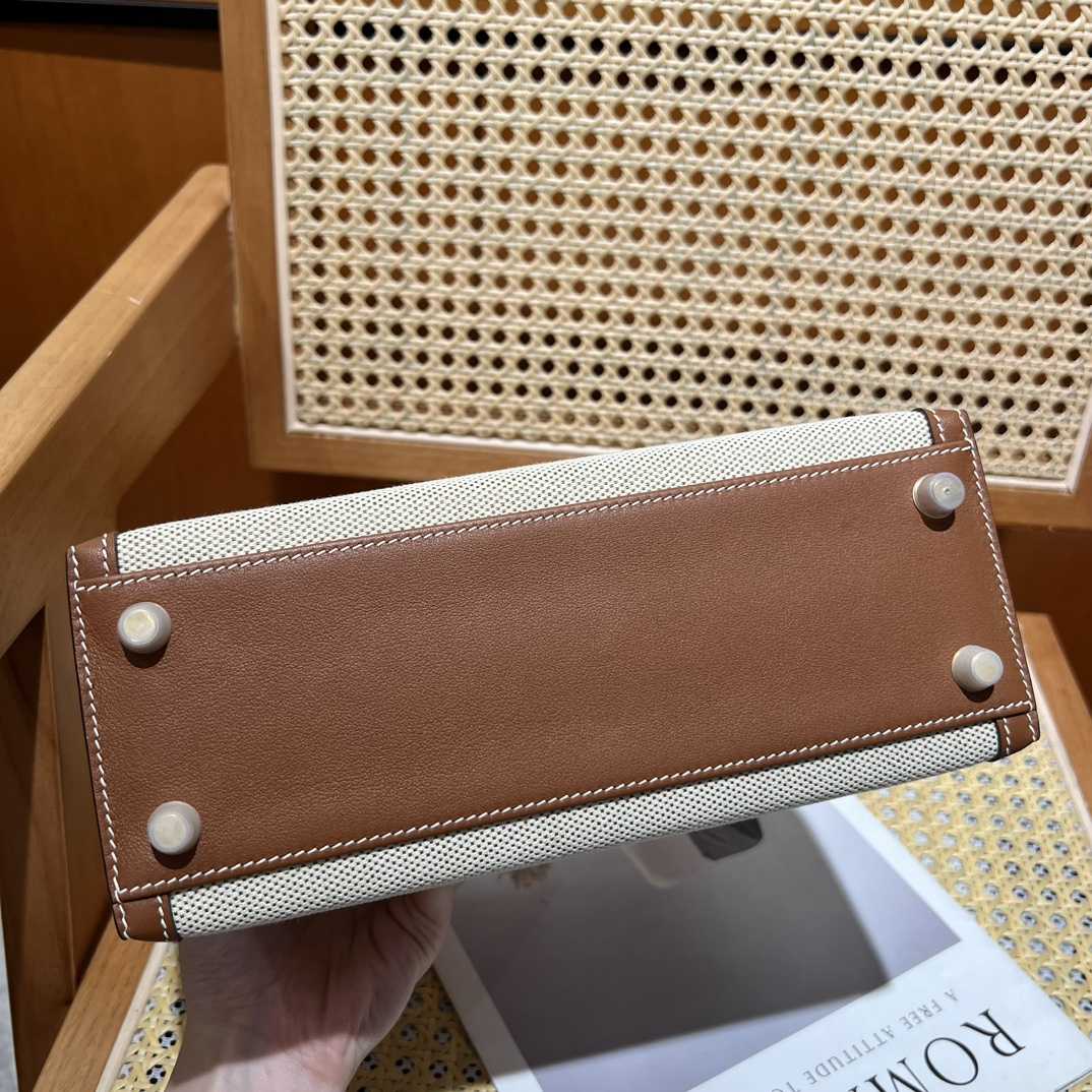 Hermes Vintage Toile & Barenia Kelly 25 - 