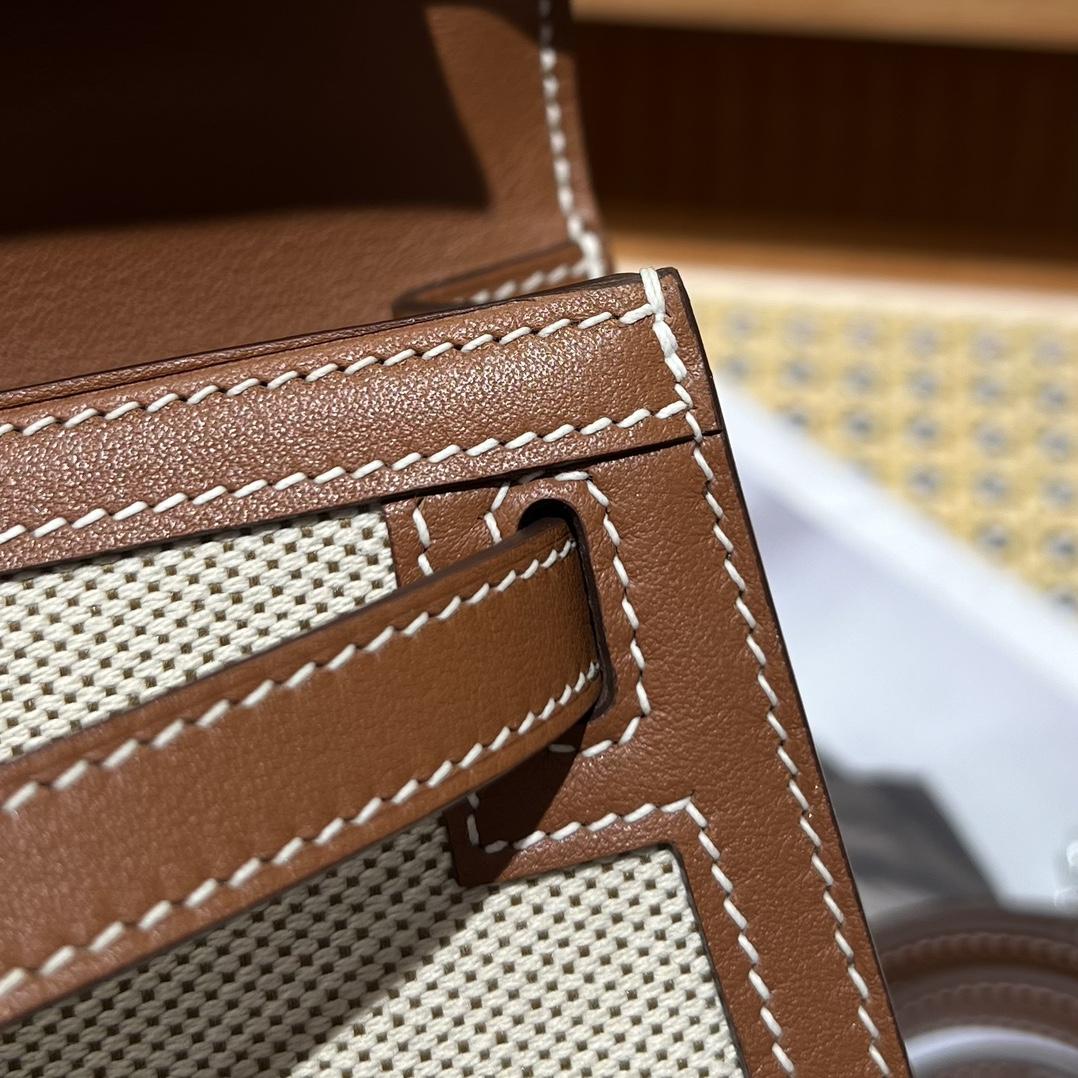 Hermes Vintage Toile & Barenia Kelly 25 - 