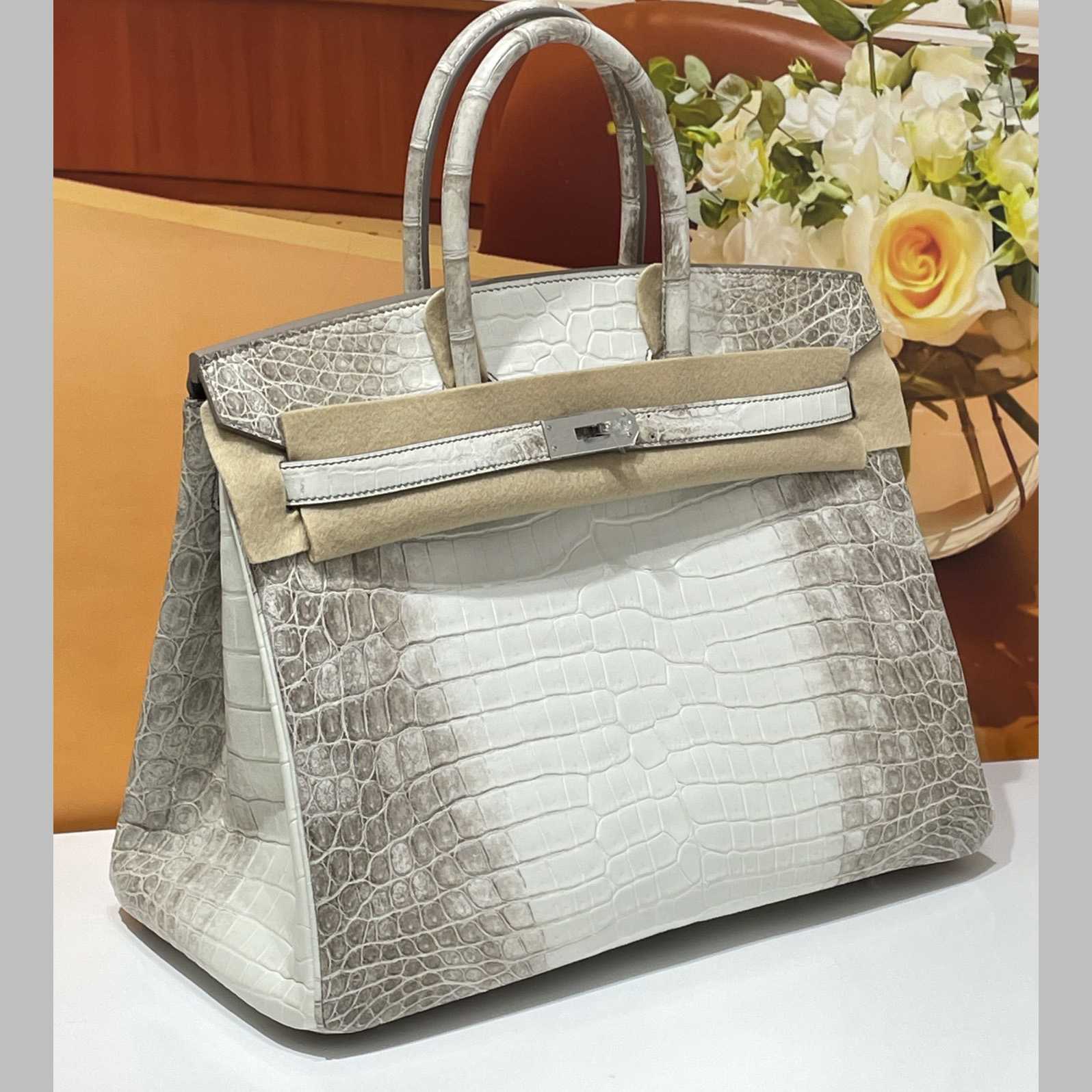 Hermes Birkin Crocodile White   35cm - DesignerGu