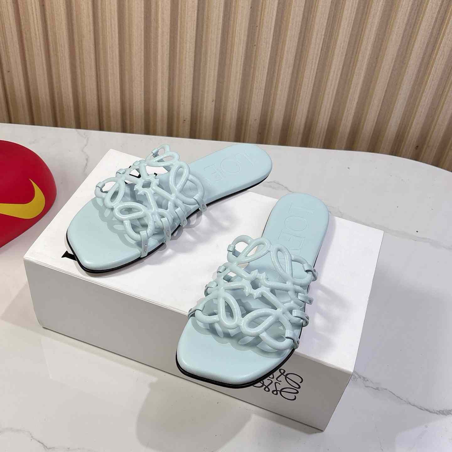 Loewe Petal Anagram Slide In Soft Calfskin  - 