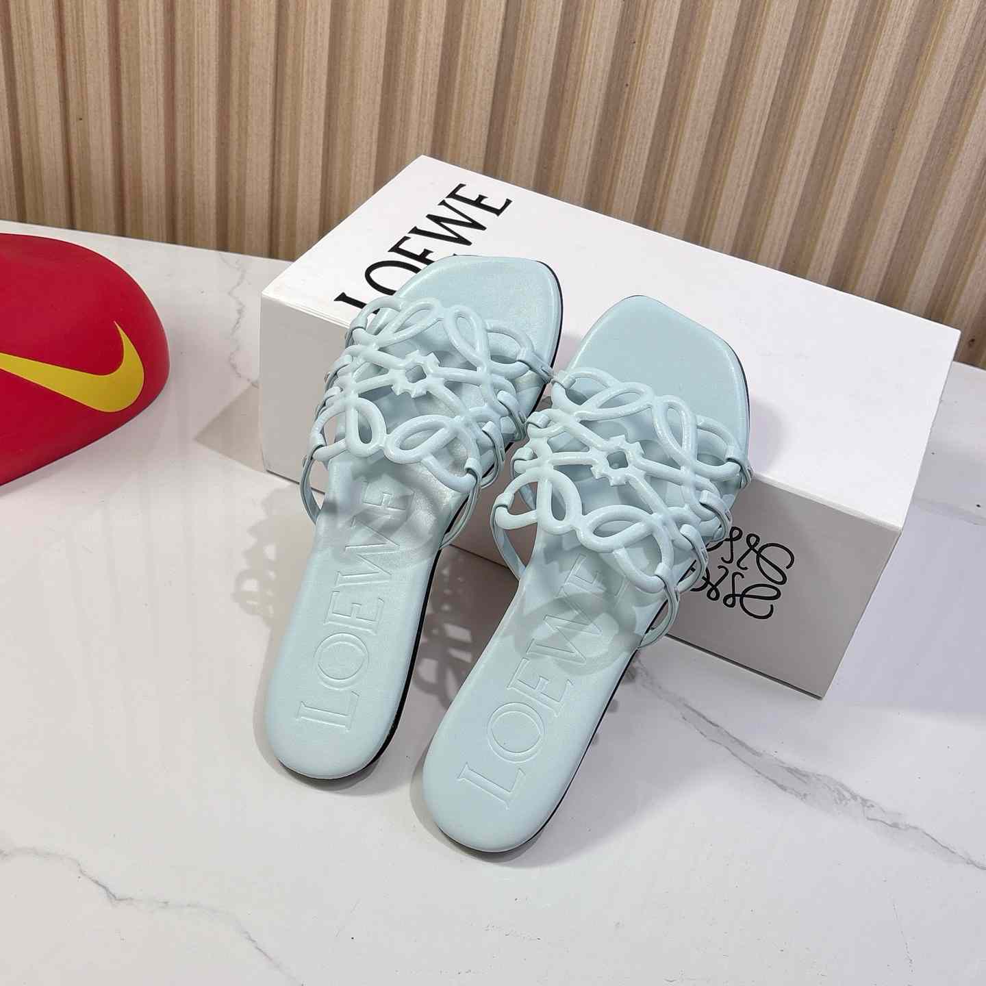 Loewe Petal Anagram Slide In Soft Calfskin  - 