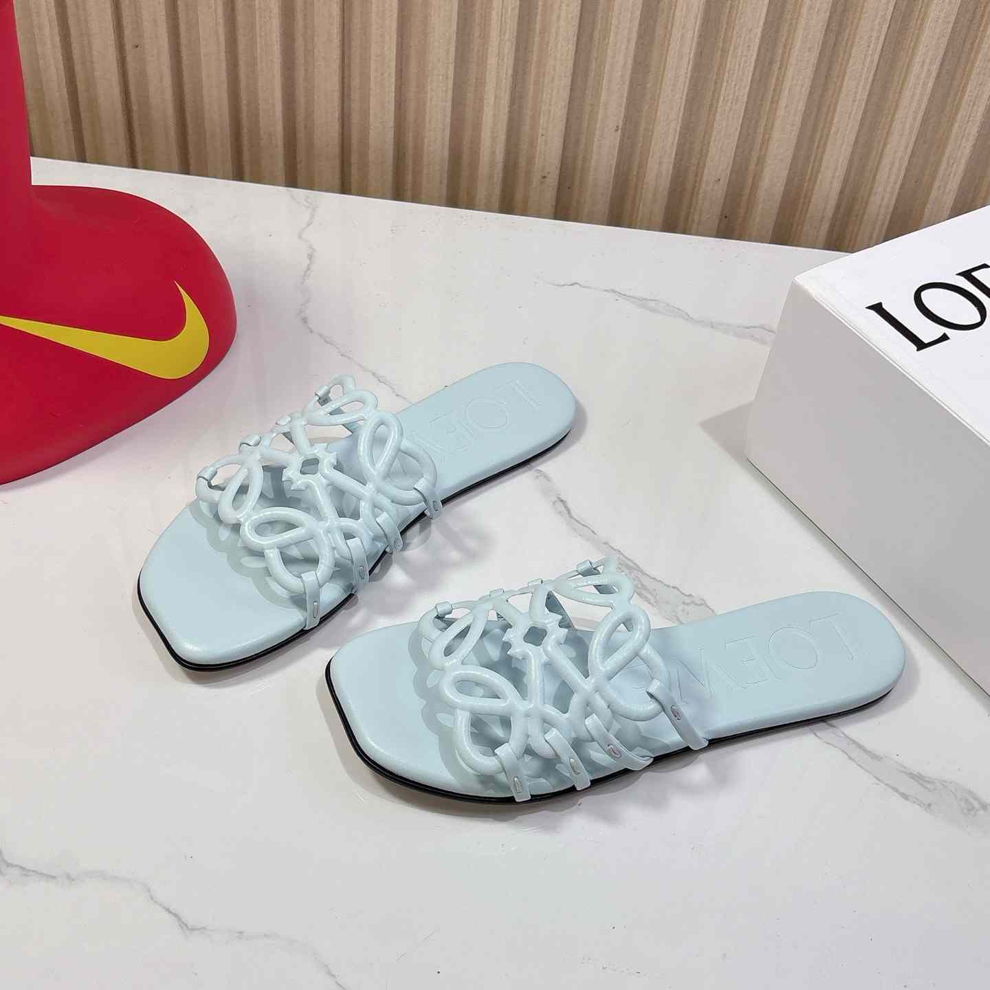 Loewe Petal Anagram Slide In Soft Calfskin  - 