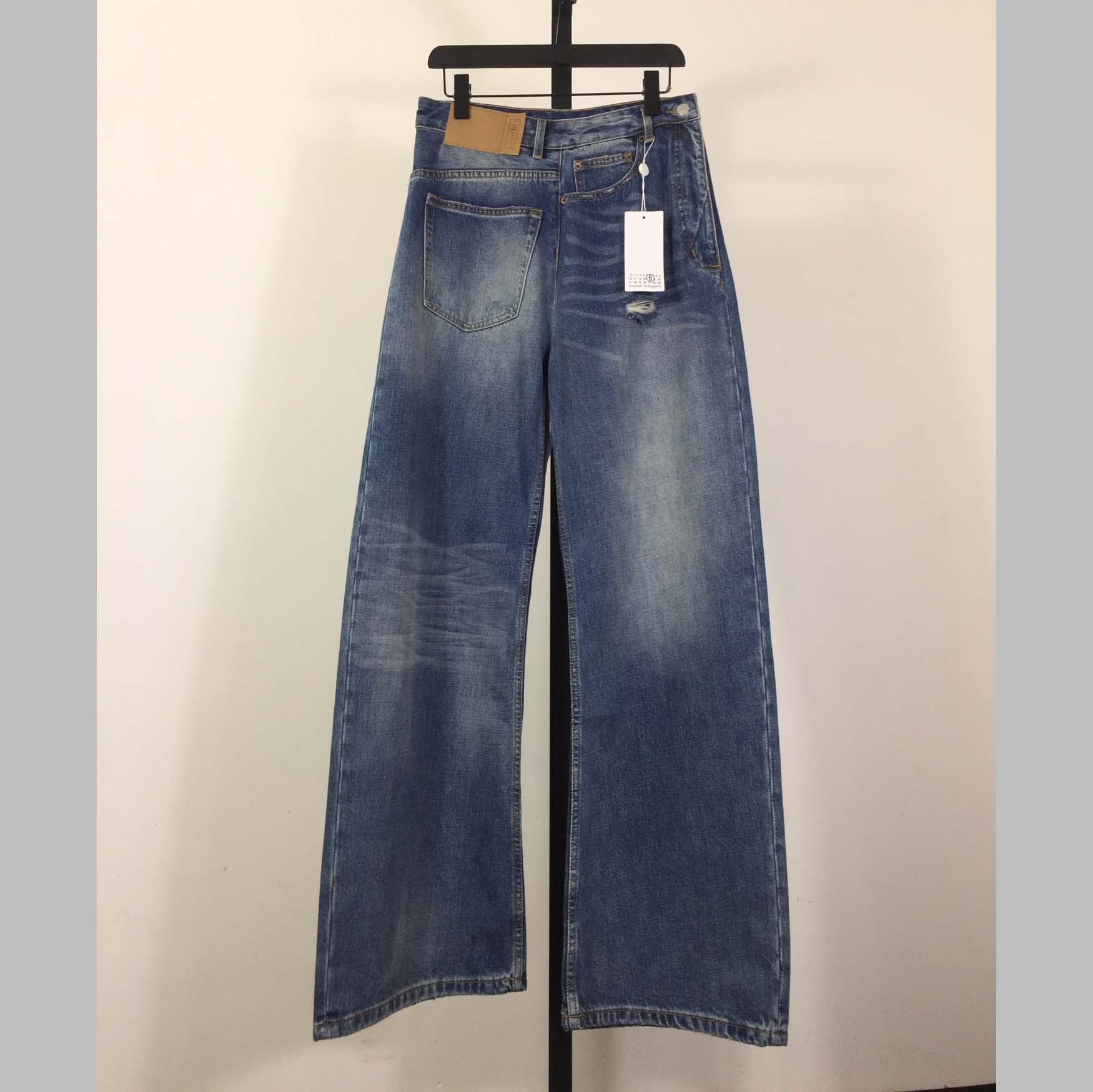 MM6 Maison Margiela Twist Wide Leg Jeans - DesignerGu