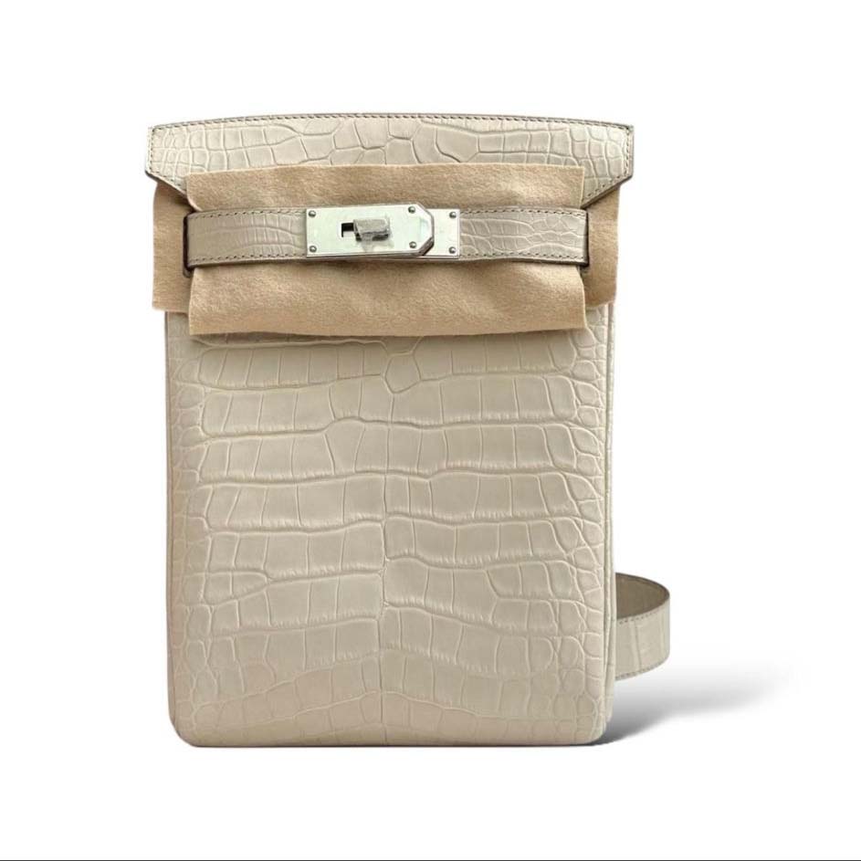 Hermes Hac-a-Dos Beton Croco PHW - DesignerGu