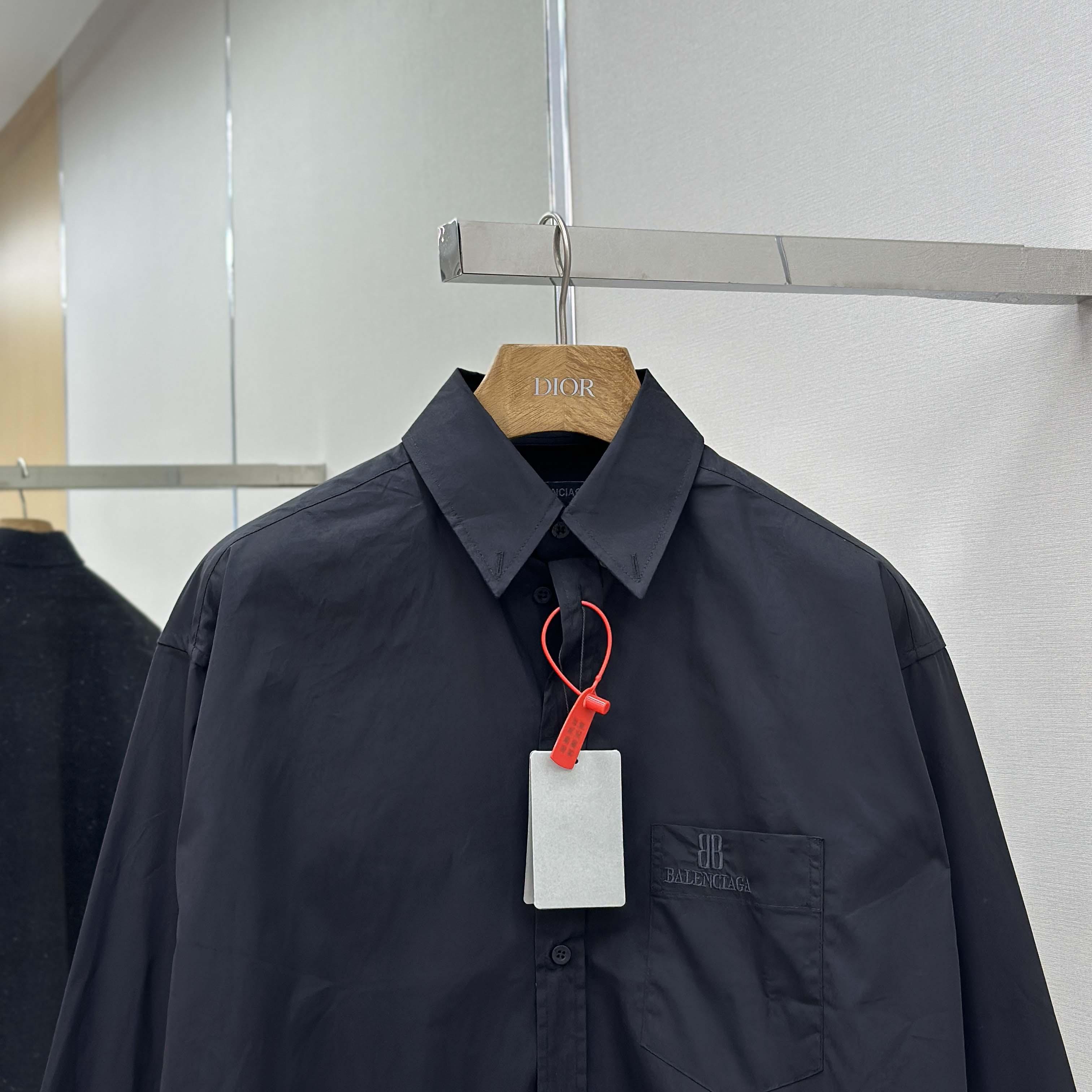 Balenciaga Large Fit Shirt In White Cotton Poplin - DesignerGu