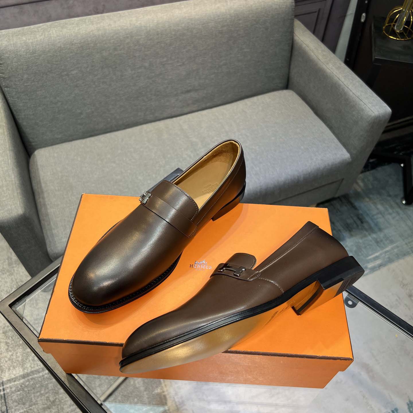 Hermes Leather Loafers  - DesignerGu