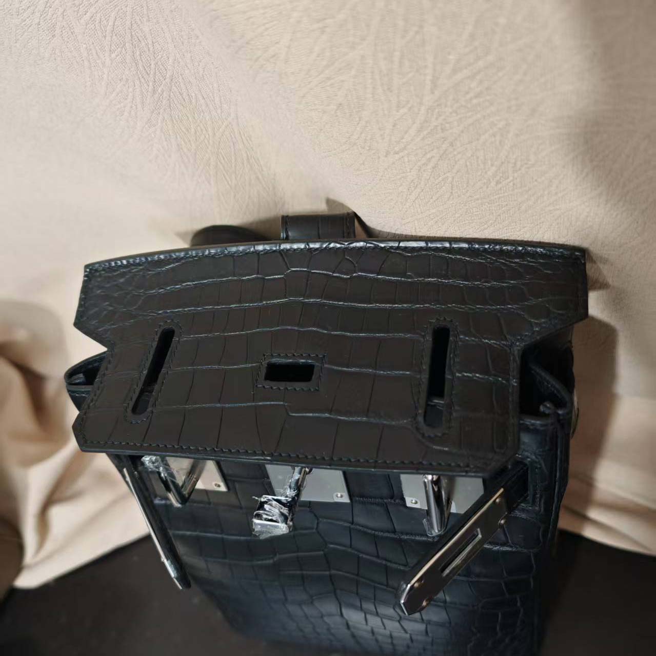Hermes Hac-a-Dos Beton Croco PHW - DesignerGu
