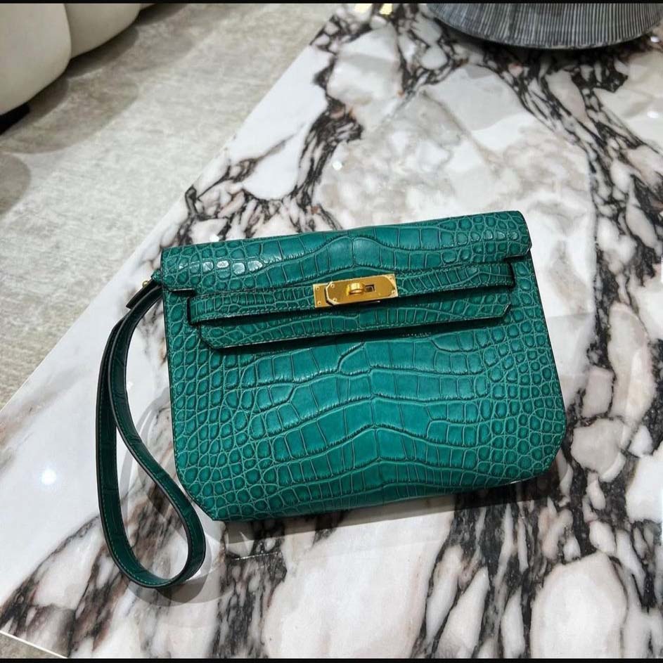 Hermes Kelly Depeche Malachite 25cm - DesignerGu