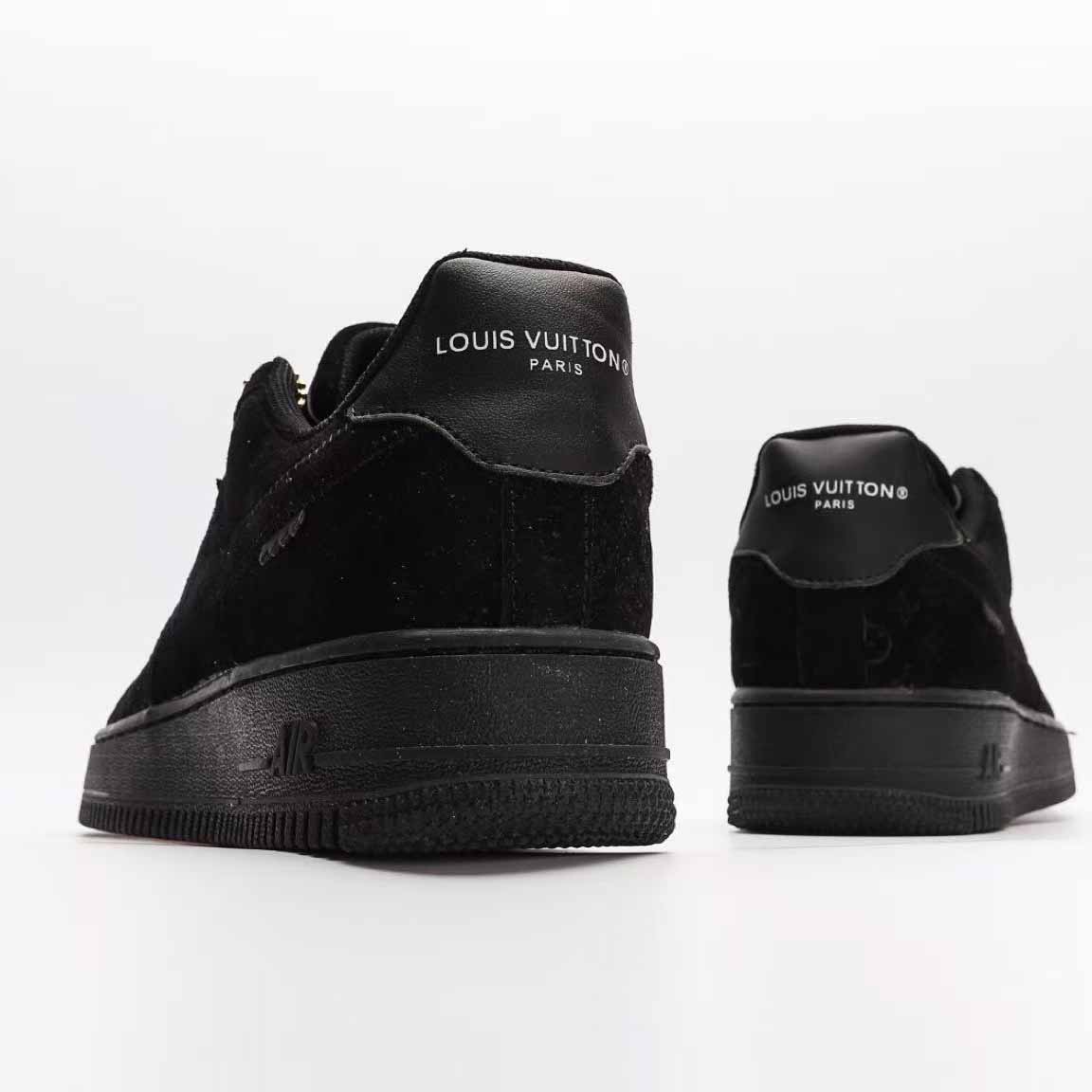 Nike x Louis Vuitton Air Force 1 Low 'Triple Black' - DesignerGu