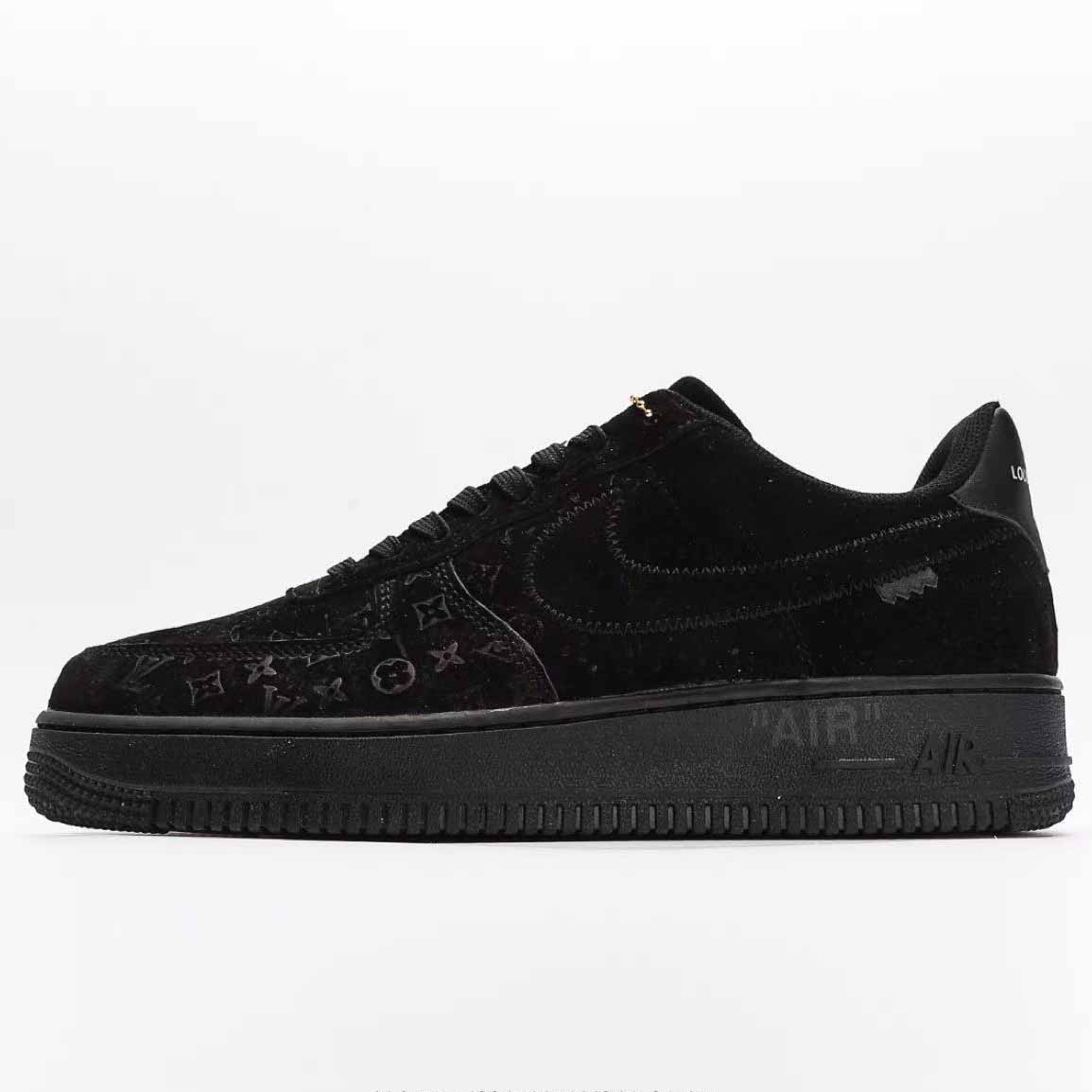 Nike x Louis Vuitton Air Force 1 Low 'Triple Black' - DesignerGu
