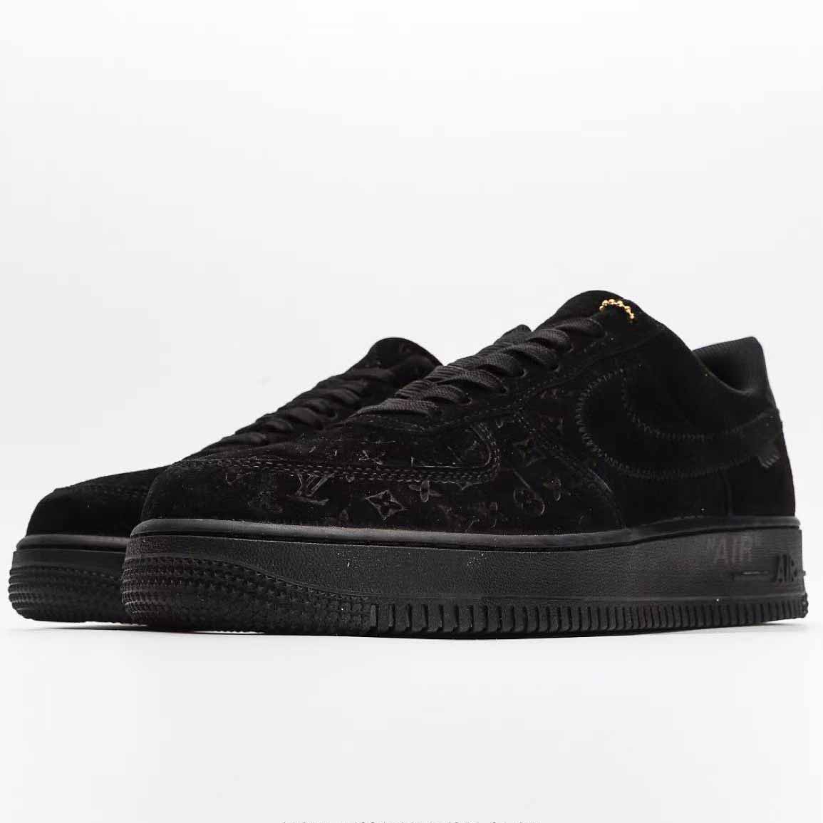 Nike x Louis Vuitton Air Force 1 Low 'Triple Black' - DesignerGu