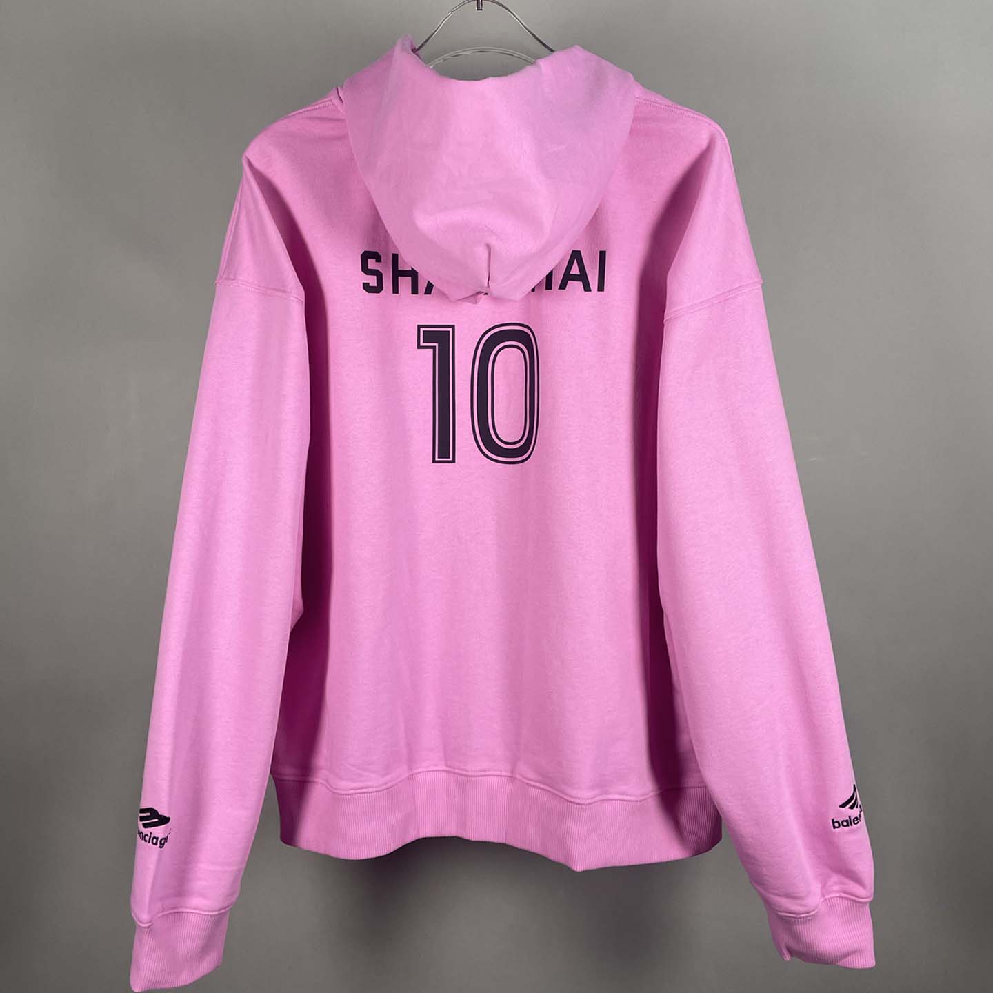 Balenciaga Paris Pink Soccer Zip-up Hoodie - DesignerGu