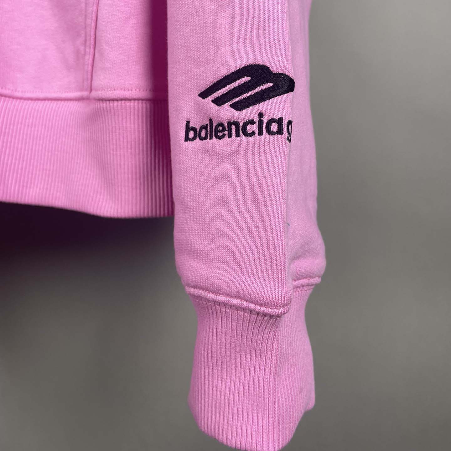 Balenciaga Paris Pink Soccer Zip-up Hoodie - DesignerGu