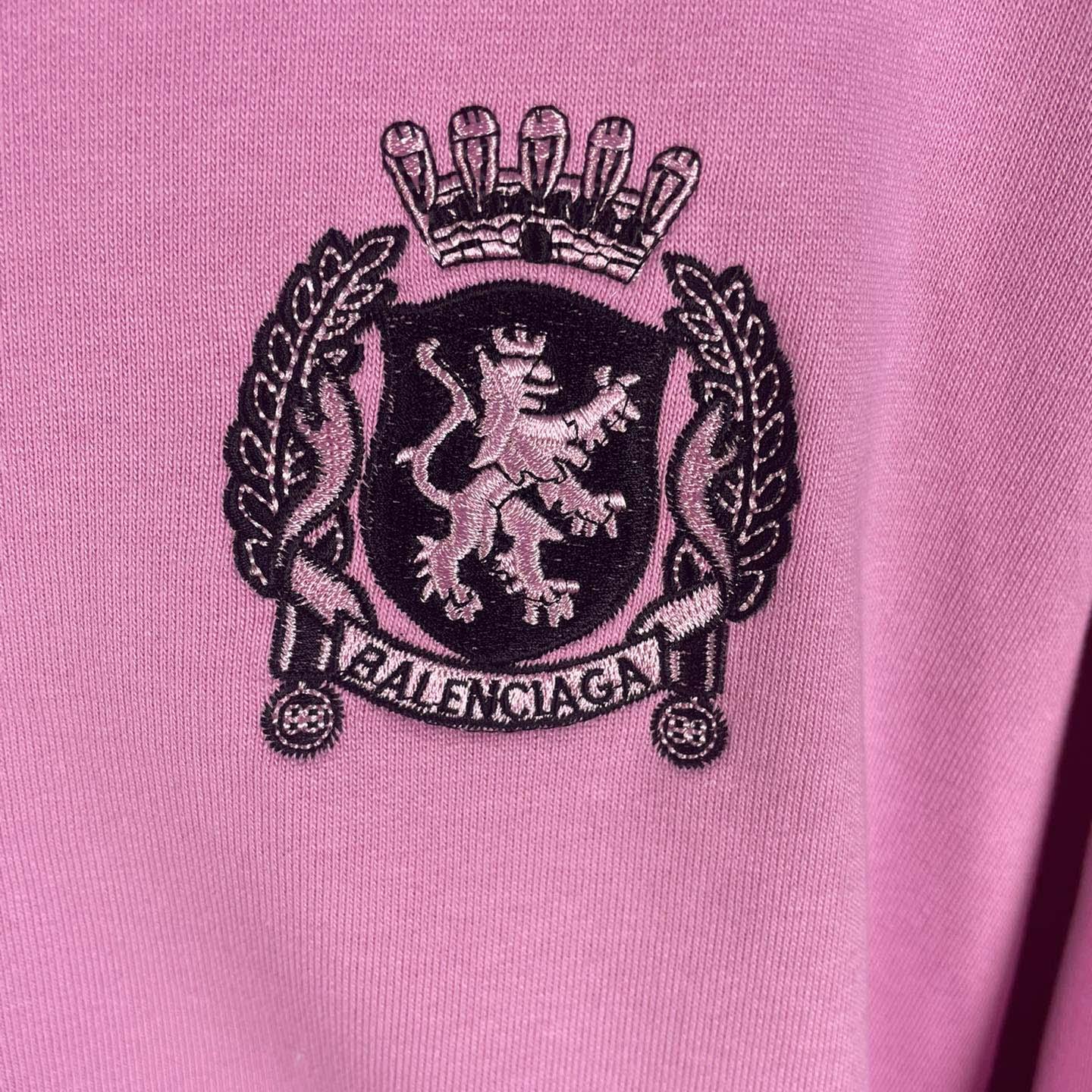 Balenciaga Paris Pink Soccer Zip-up Hoodie - DesignerGu