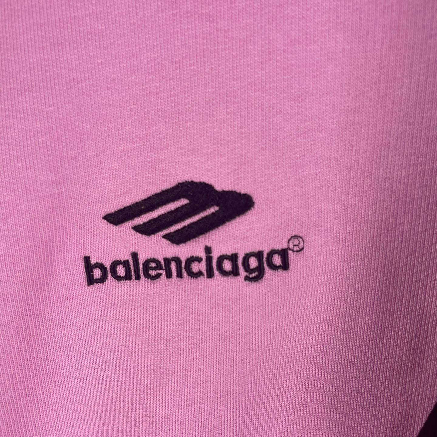 Balenciaga Paris Pink Soccer Zip-up Hoodie - DesignerGu