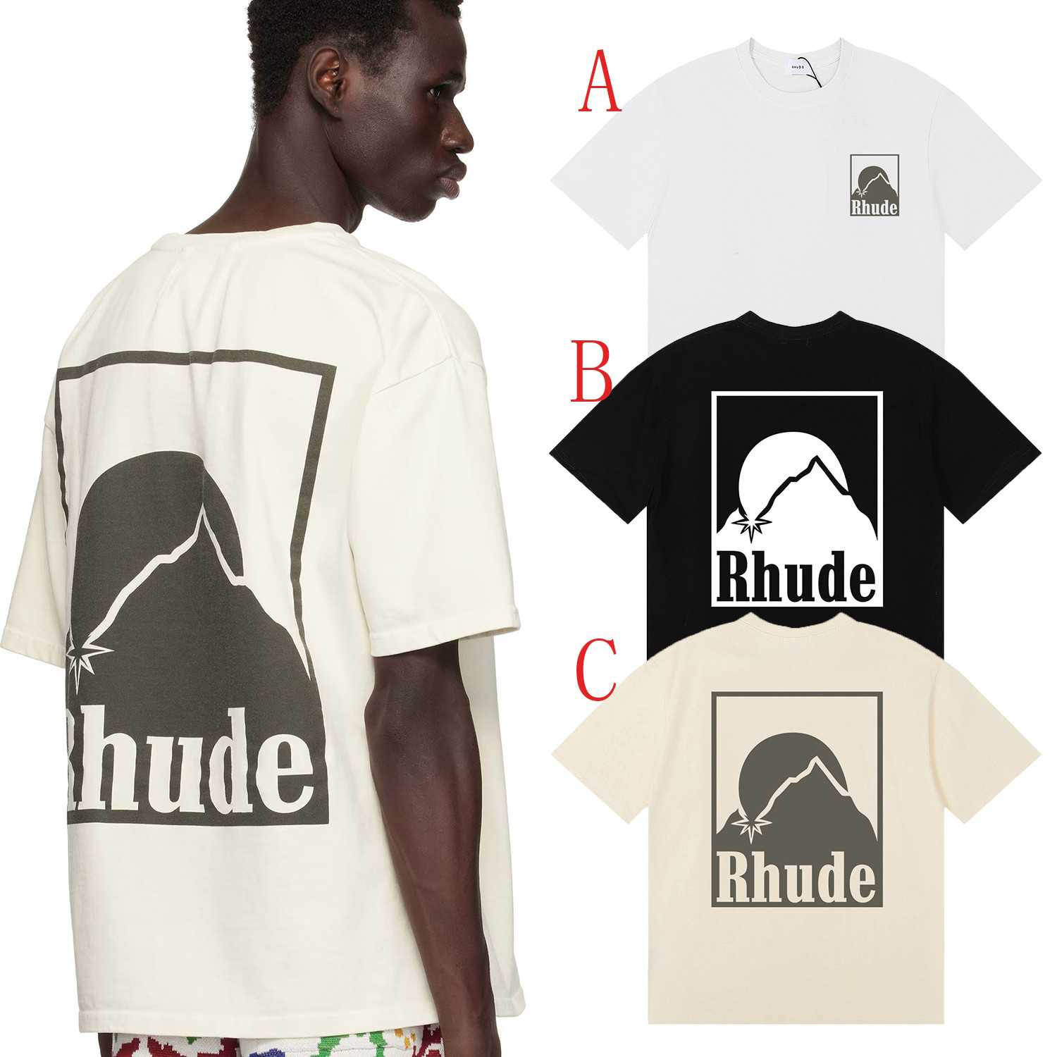 Rhude Off- Moonlight Badge T-Shirt - DesignerGu