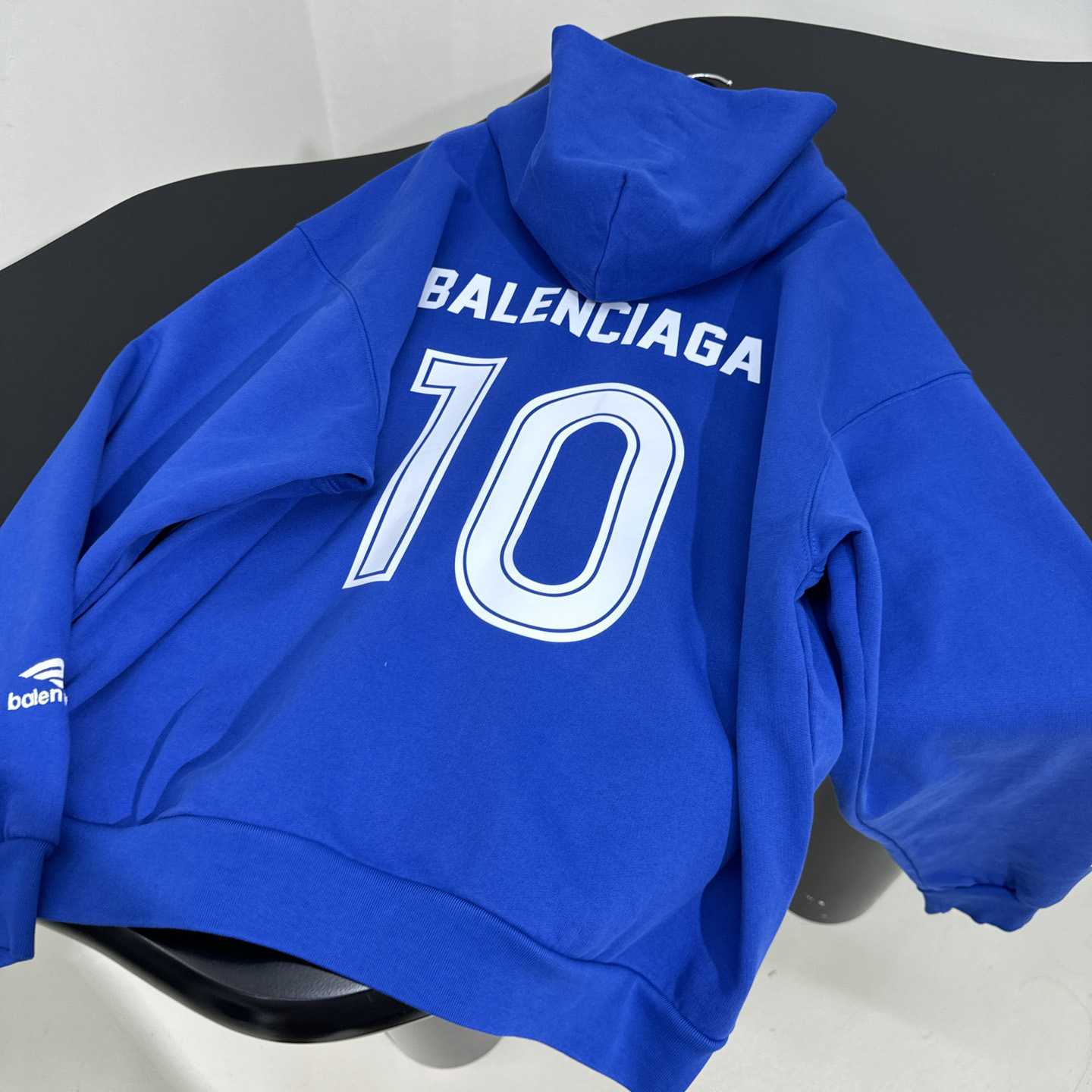 Balenciaga Paris Blue Soccer Zip-up Hoodie - DesignerGu