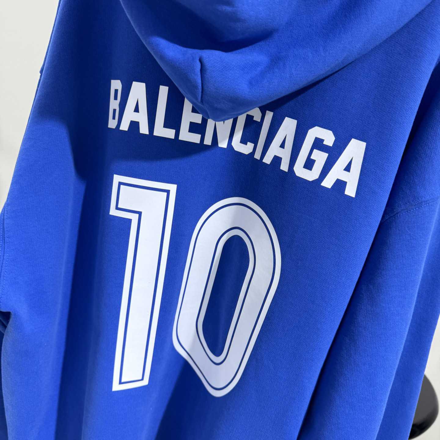 Balenciaga Paris Blue Soccer Zip-up Hoodie - DesignerGu