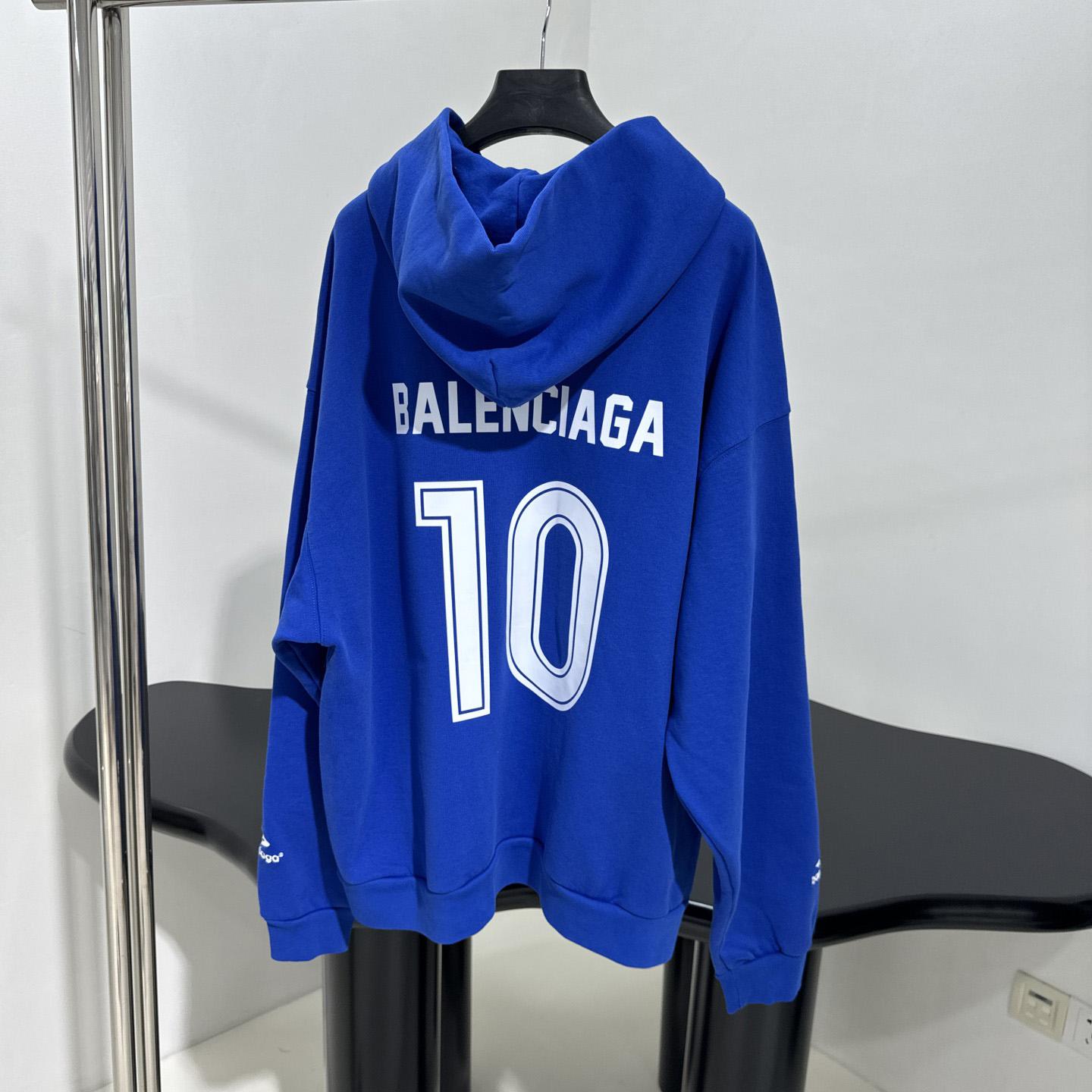 Balenciaga Paris Blue Soccer Zip-up Hoodie - DesignerGu