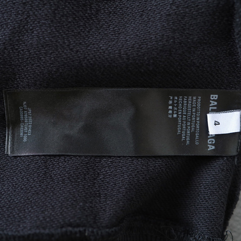Balenciaga Unity Sports Icon Large Hoodie in faded black and white dry fleece - DesignerGu