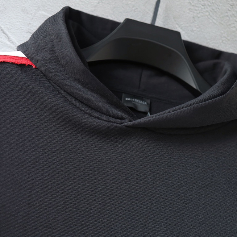 Balenciaga Unity Sports Icon Large Hoodie in faded black and white dry fleece - DesignerGu
