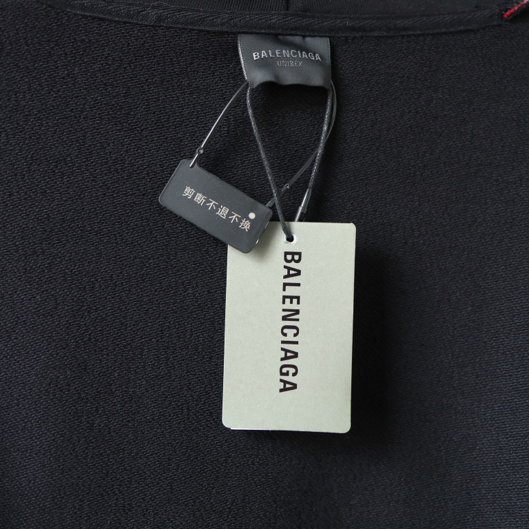 Balenciaga Unity Sports Icon Large Hoodie in faded black and white dry fleece - DesignerGu