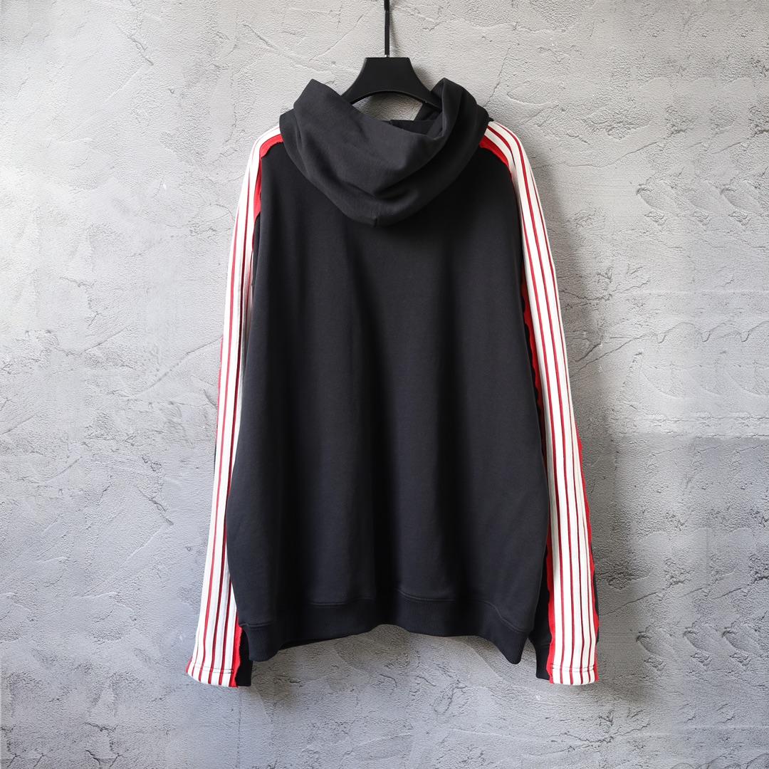 Balenciaga Unity Sports Icon Large Hoodie in faded black and white dry fleece - DesignerGu