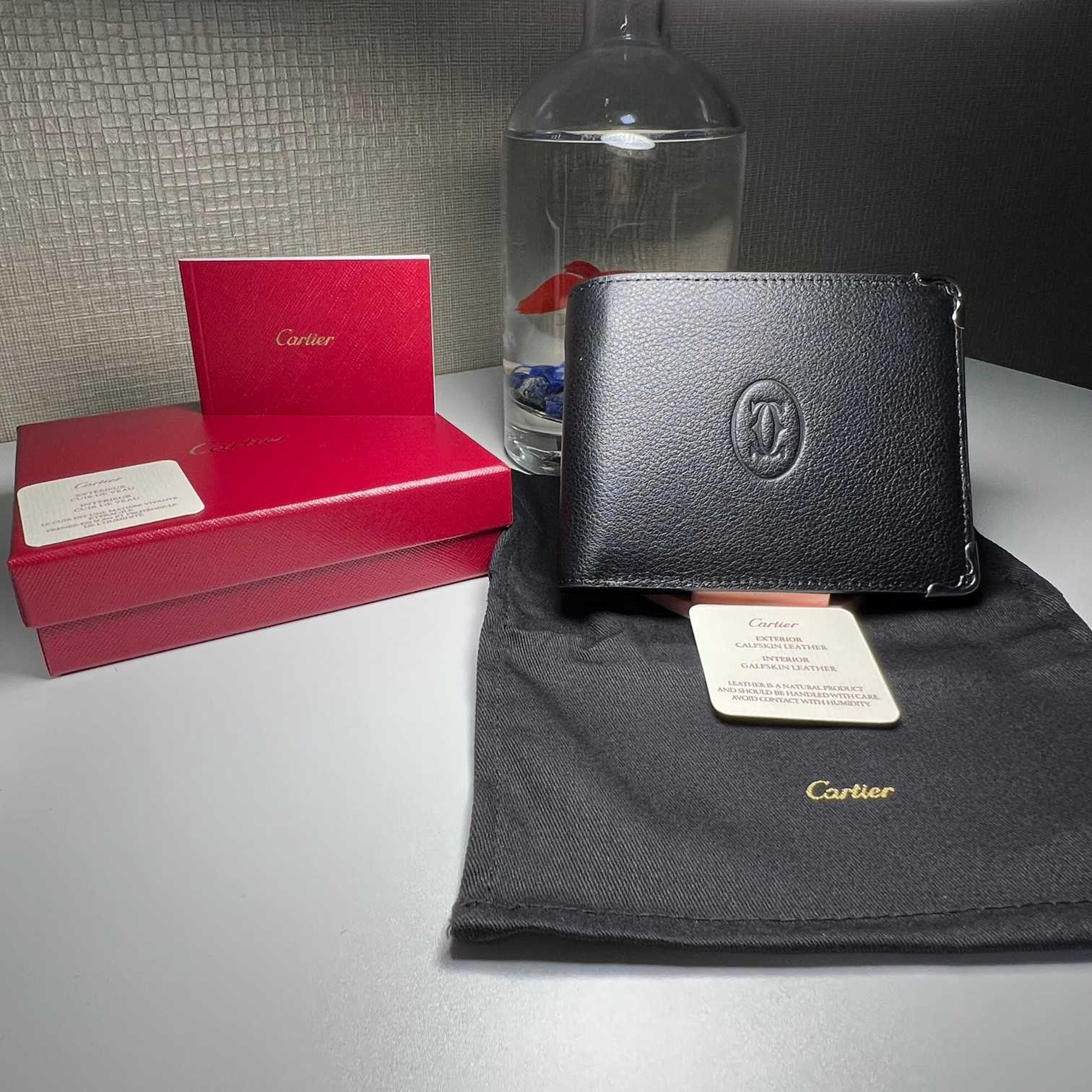Cartier BlackRed Leather Double Logo Wallet  12*9.5cm - DesignerGu