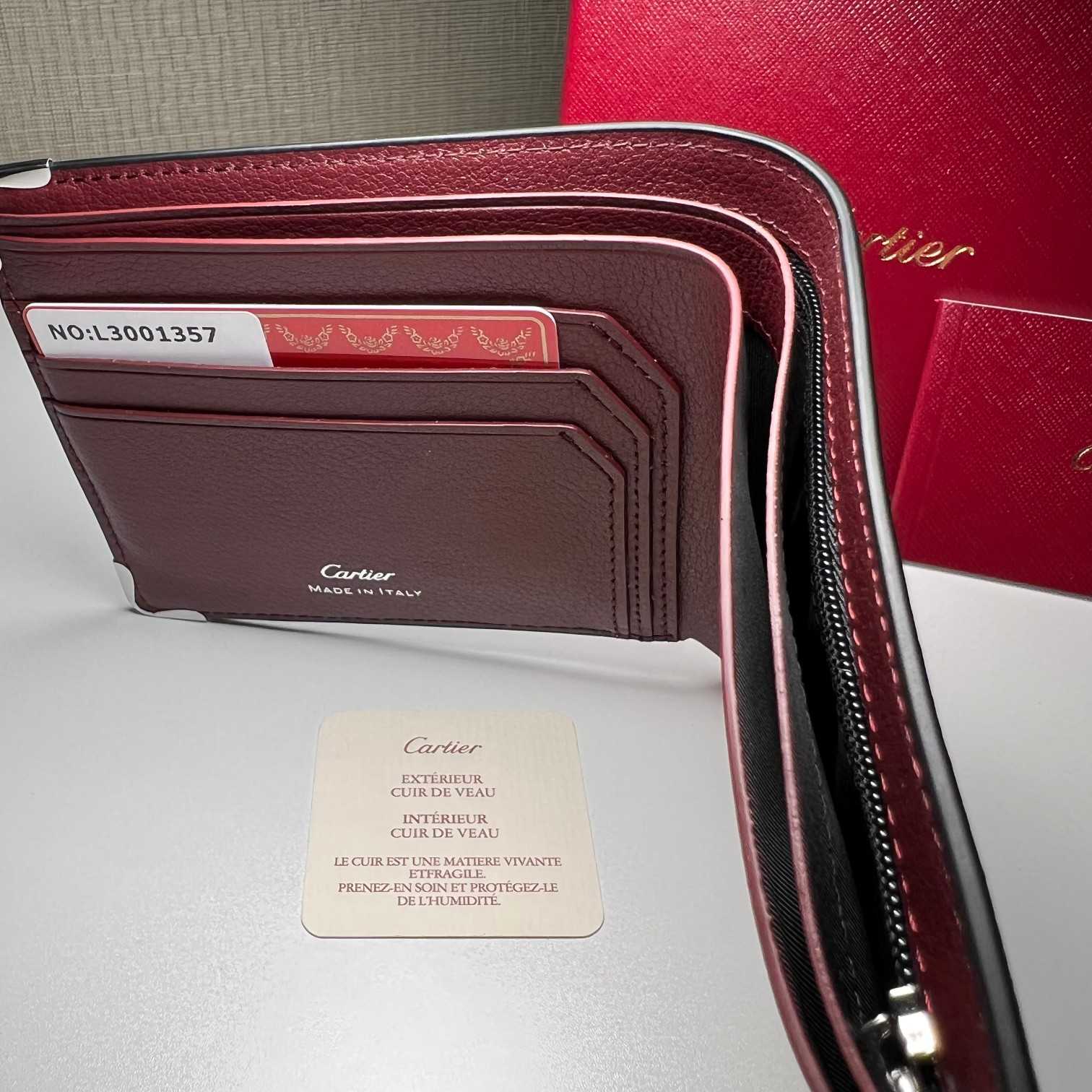 Cartier BlackRed Leather Double Logo Wallet  12*9.5cm - DesignerGu