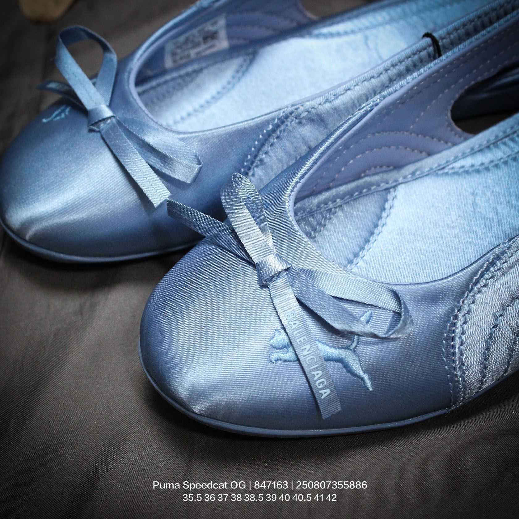 Balenciaga Speedcat Ballet Satin Balenciaga In Light Blue Satin - DesignerGu