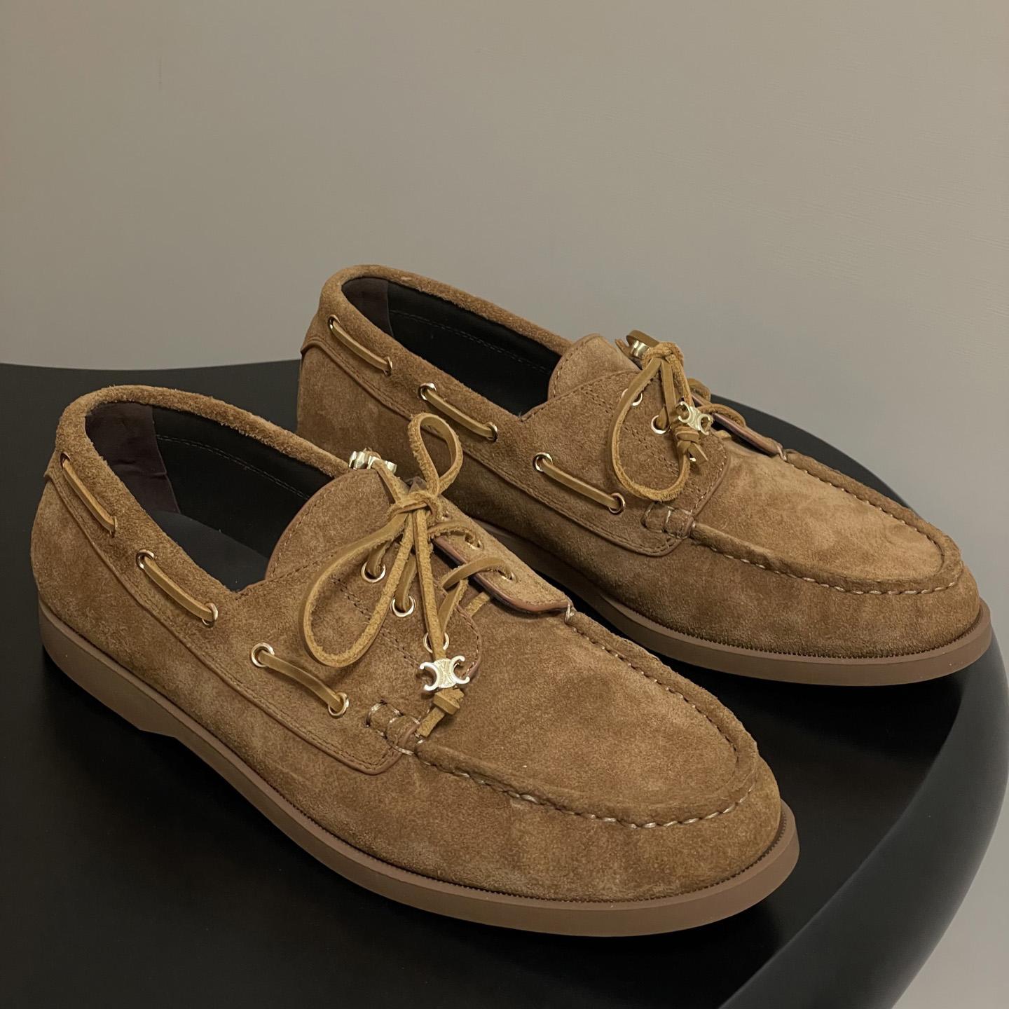Celine Bateau In Suede Calfskin - DesignerGu