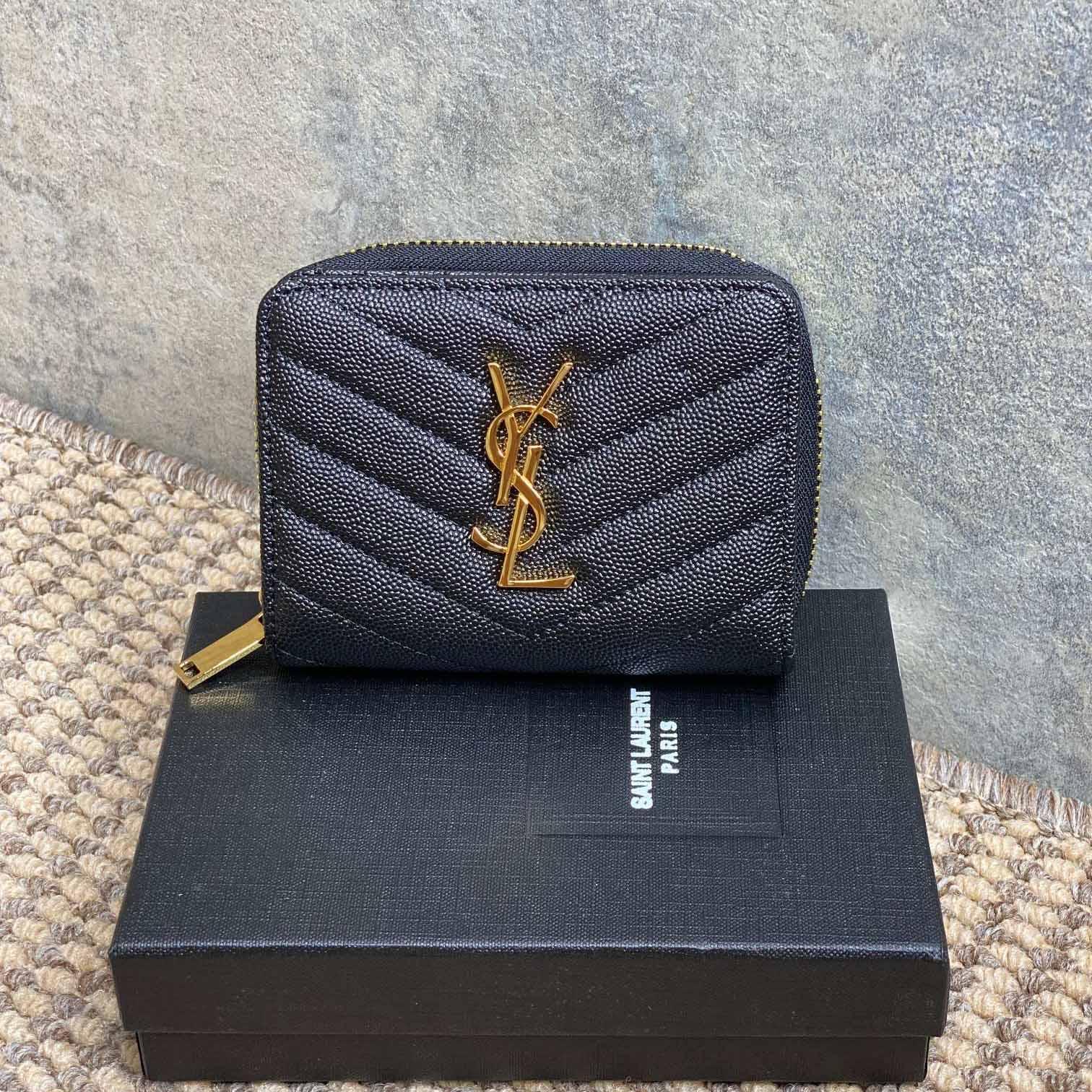 Saint Laurent Cassandre Matelassé Wallet  12x10x3cm  - DesignerGu