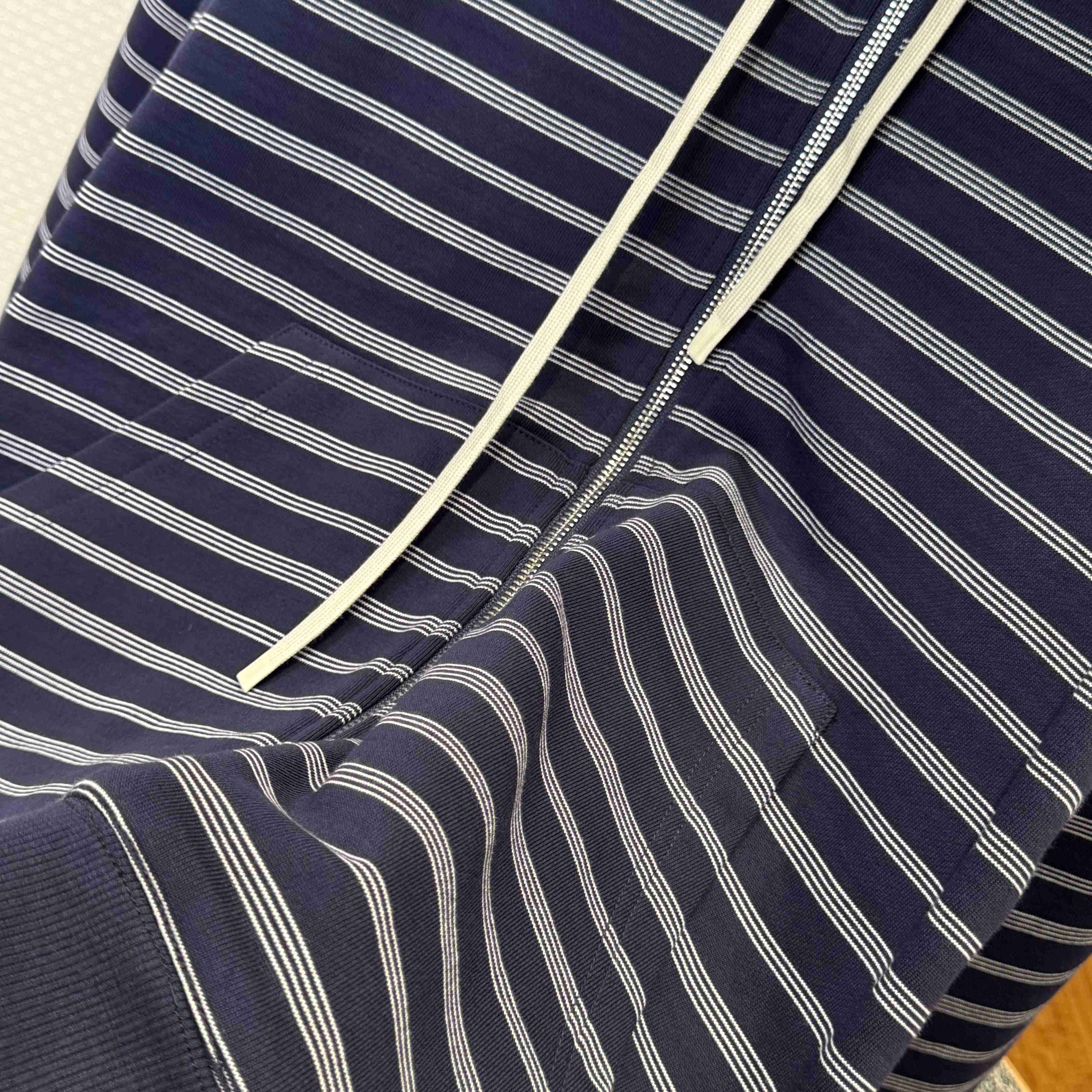 Miu Miu Striped Cotton Fleece Hoodie Jacket - DesignerGu