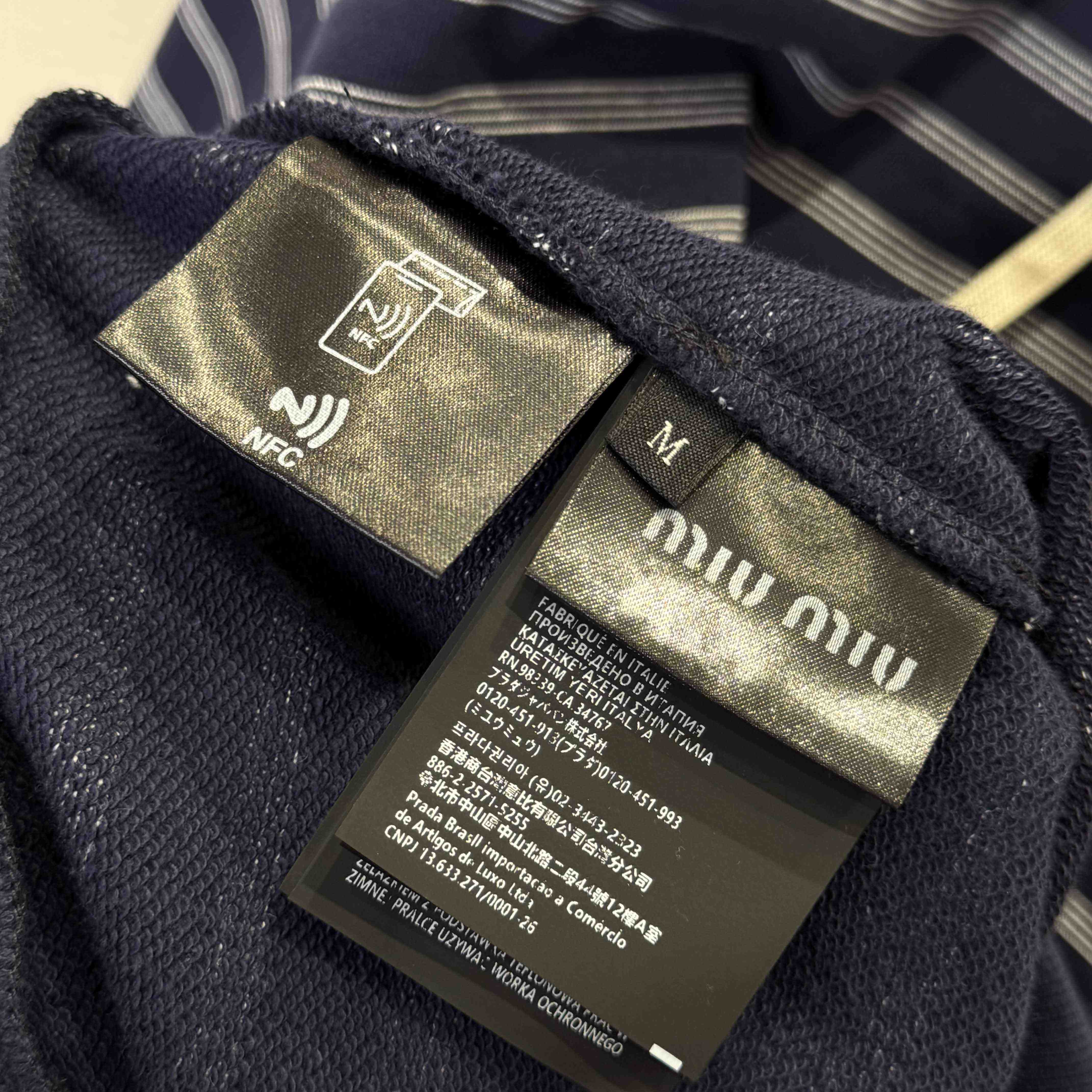 Miu Miu Striped Cotton Fleece Hoodie Jacket - DesignerGu