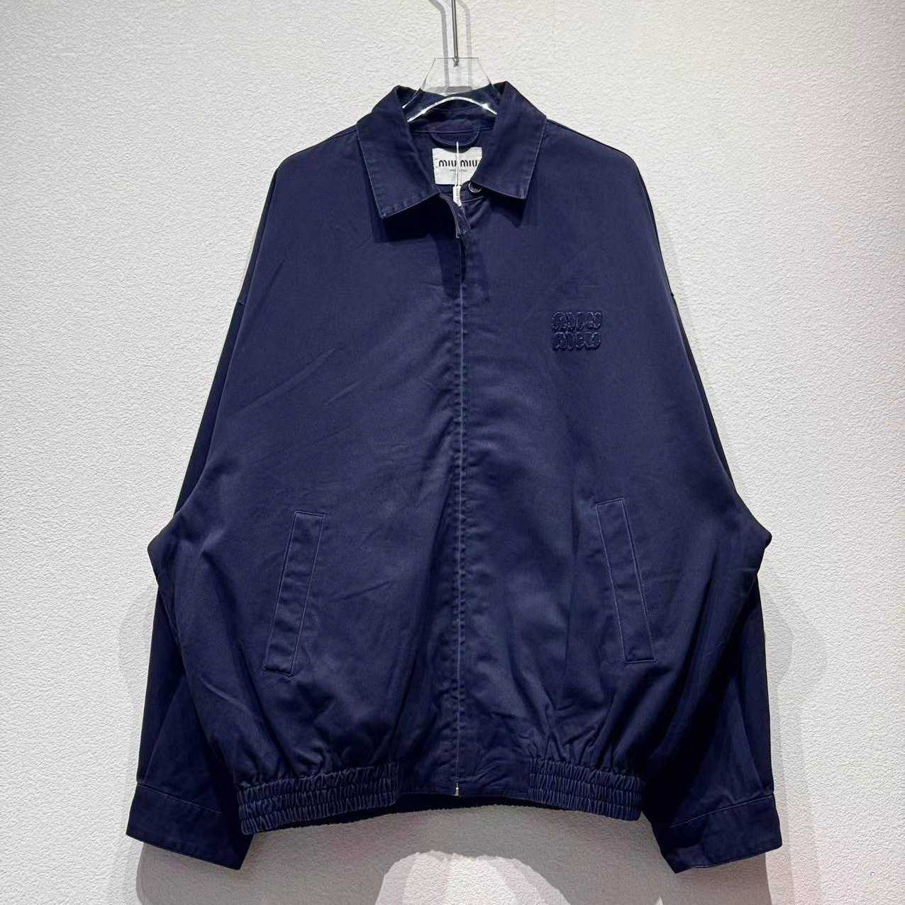 Miu Miu Gabardine Jacket 'Blue' - DesignerGu