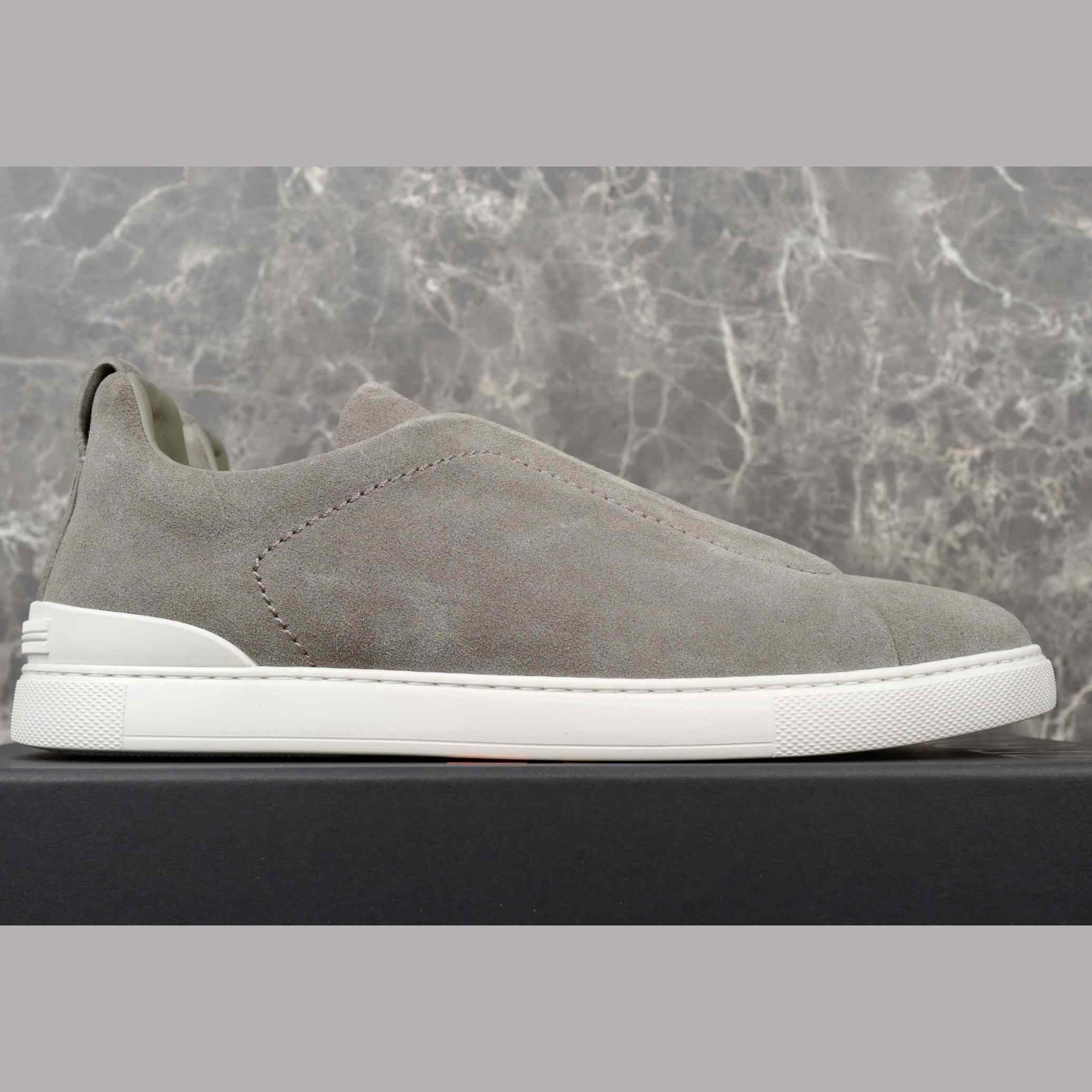 Zegna Utility Blue suede Triple Stitch™ Sneakers - DesignerGu