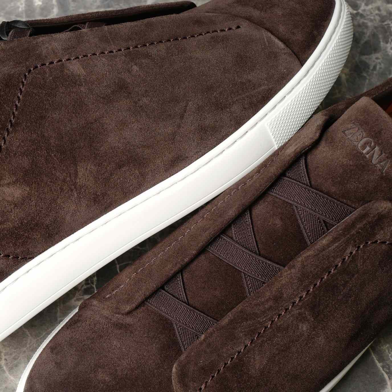 Zegna Utility Blue suede Triple Stitch™ Sneakers - DesignerGu